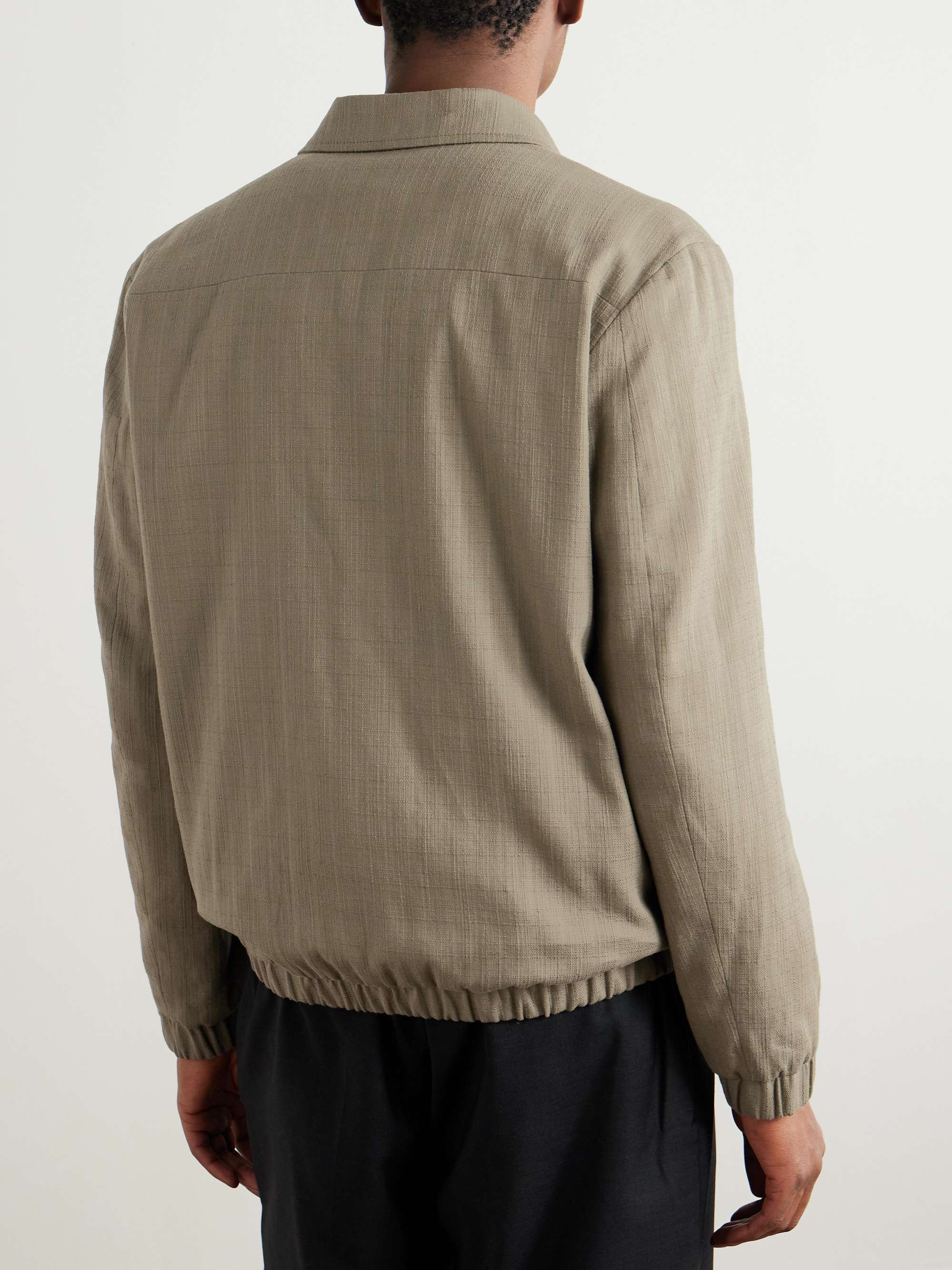 Textured-Cotton Blouson Jacket view