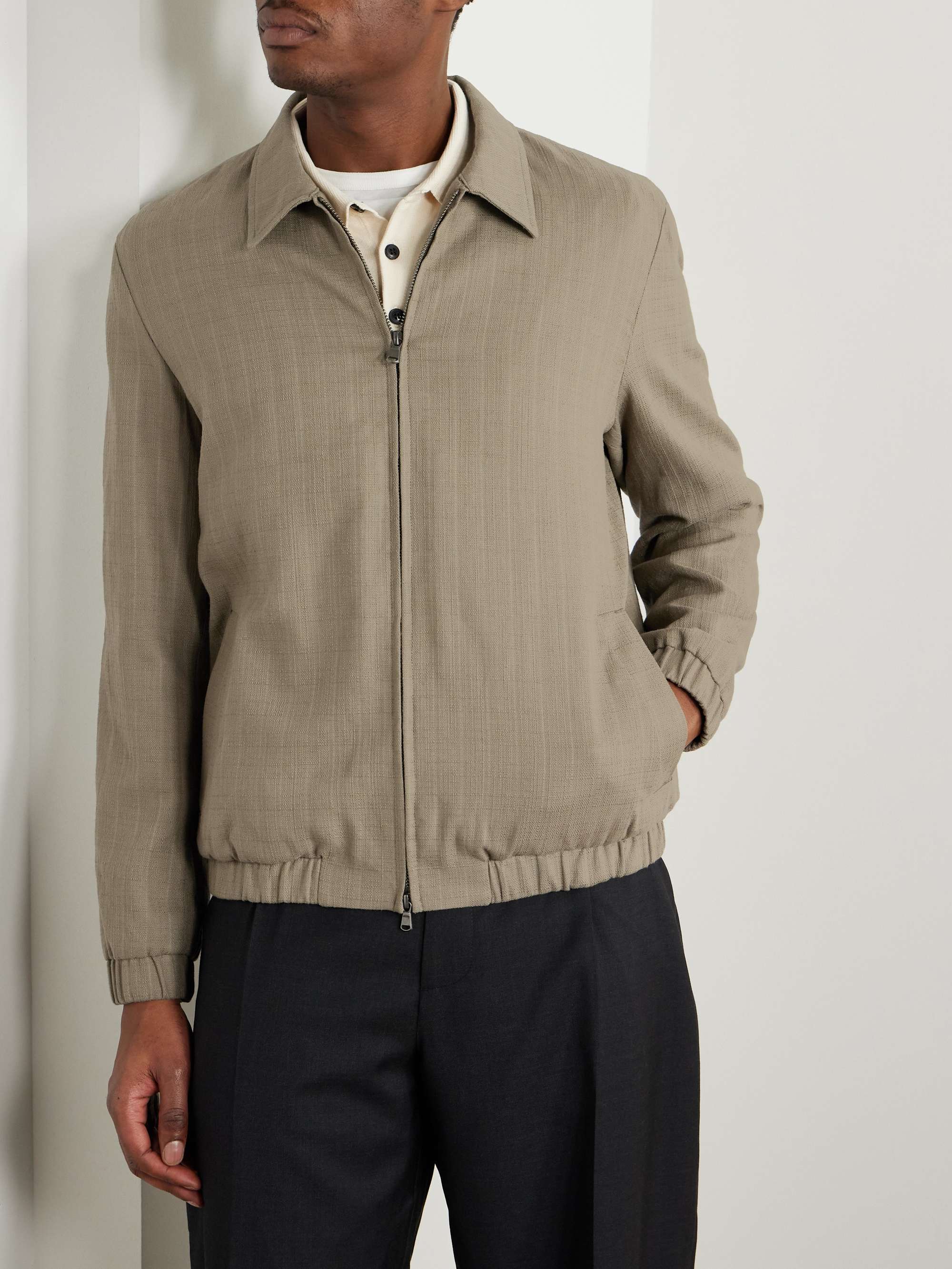 Textured-Cotton Blouson Jacket view