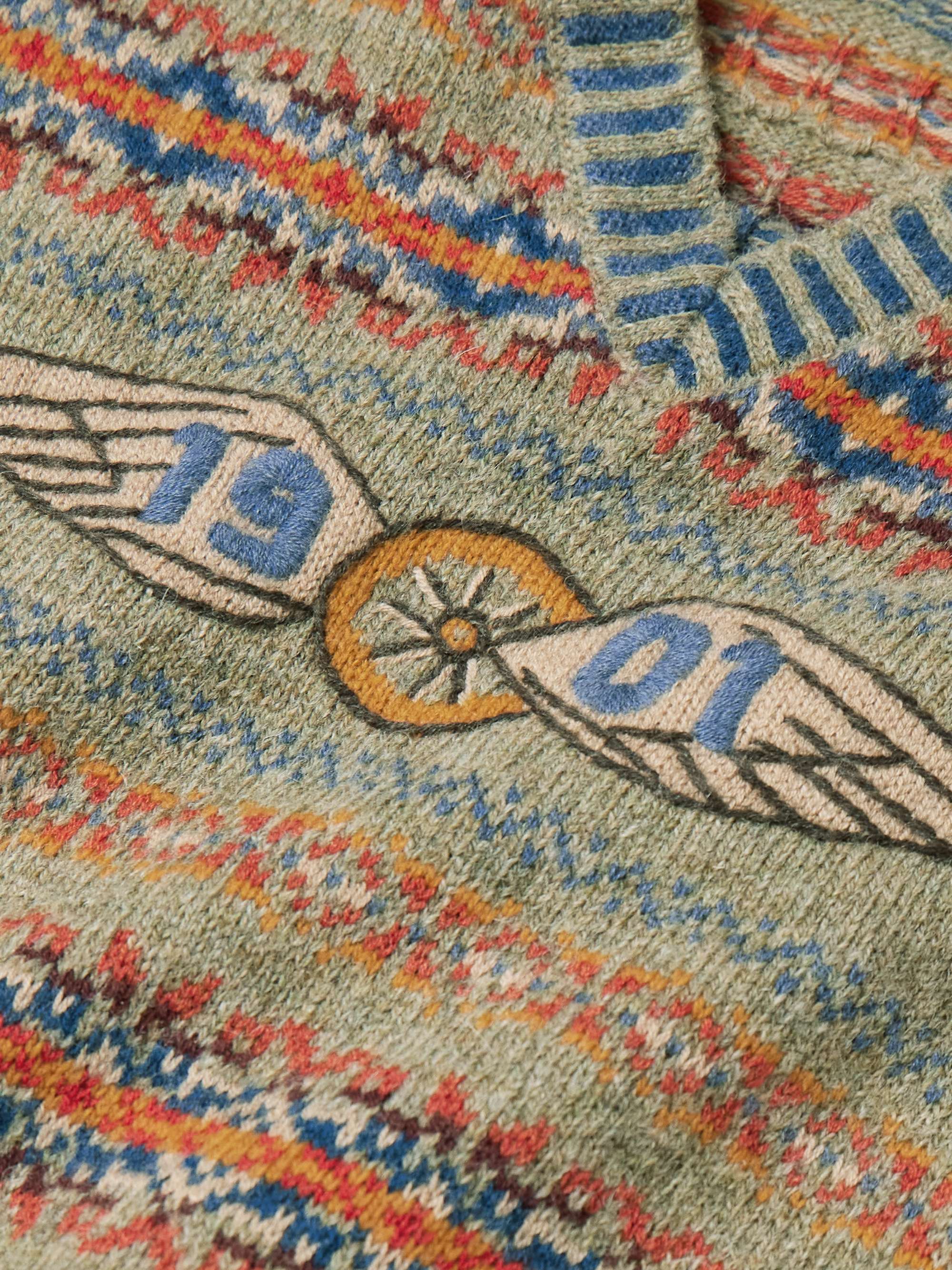 Embroidered Fair Isle Wool-Blend Sweater view