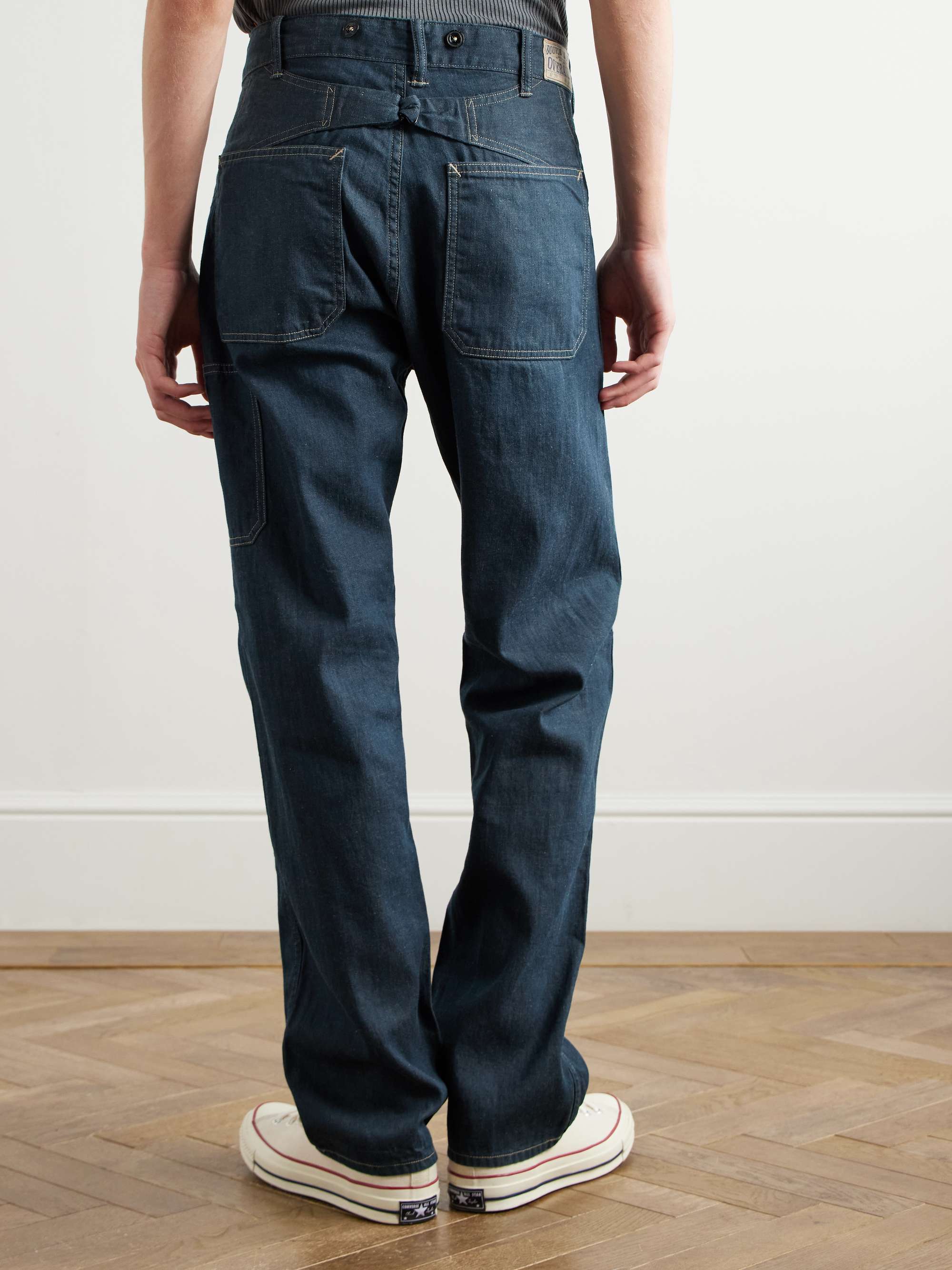 Straight-Leg Indigo-Dyed Denim Trousers view