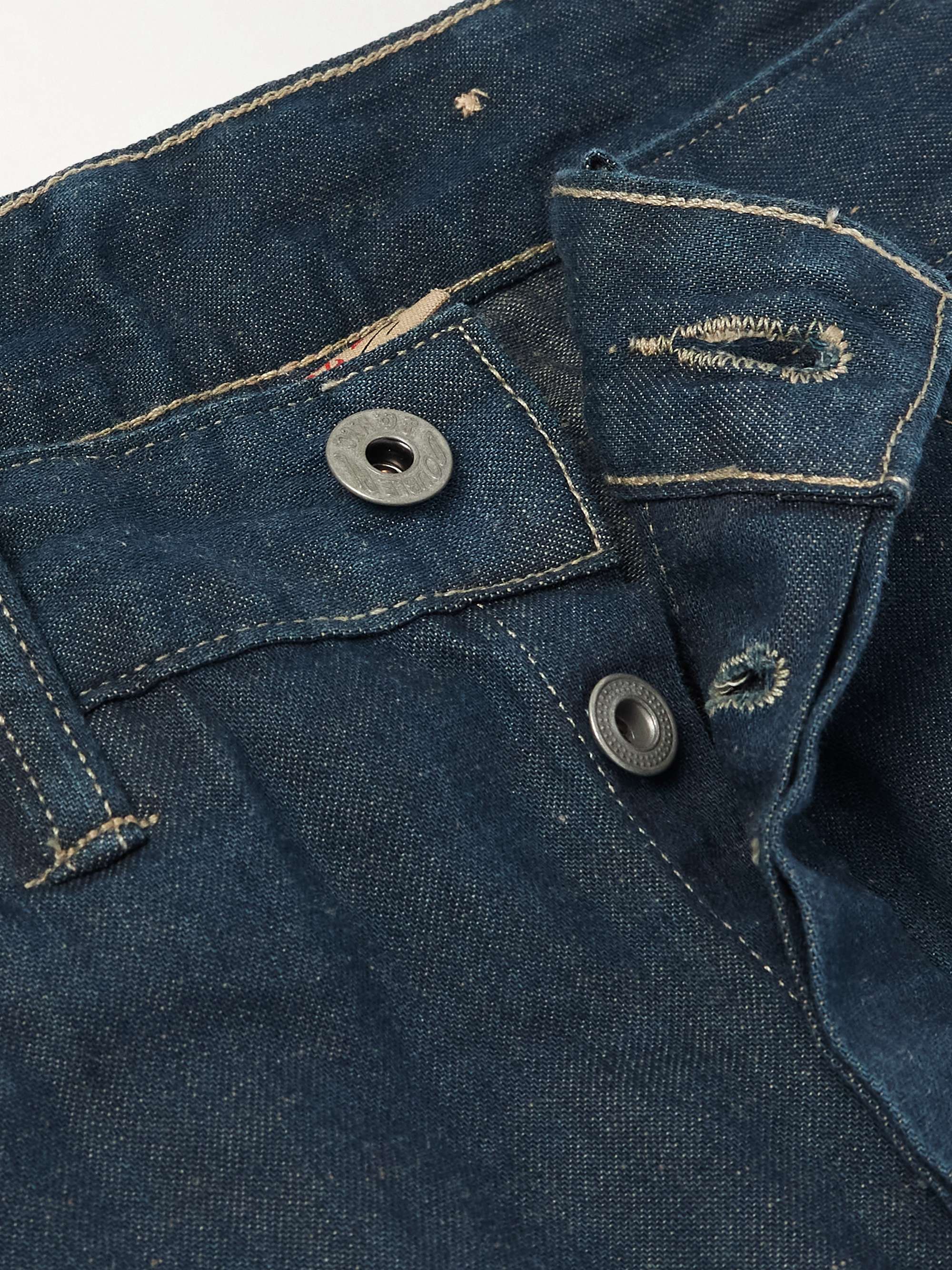 Straight-Leg Indigo-Dyed Denim Trousers view