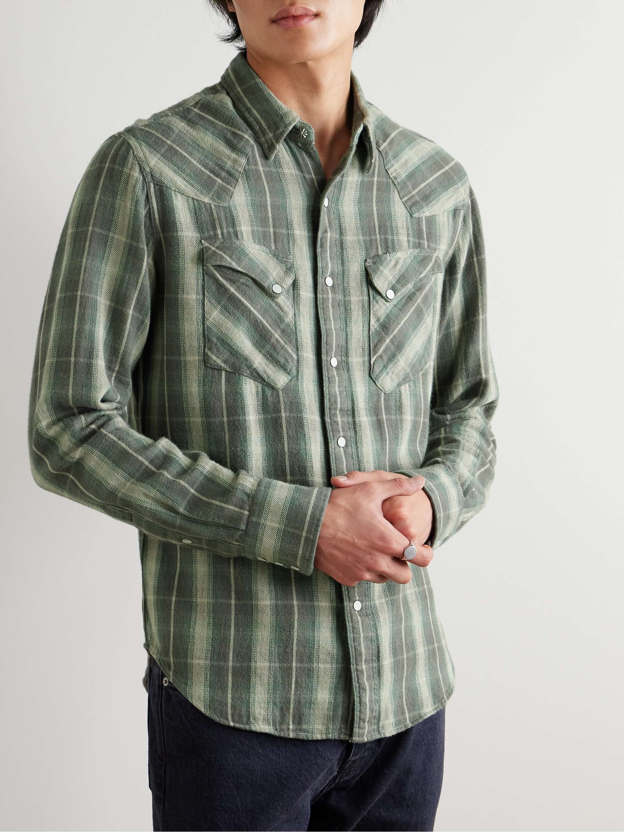 Allen Checked Cotton-Flannel Western Shirt view