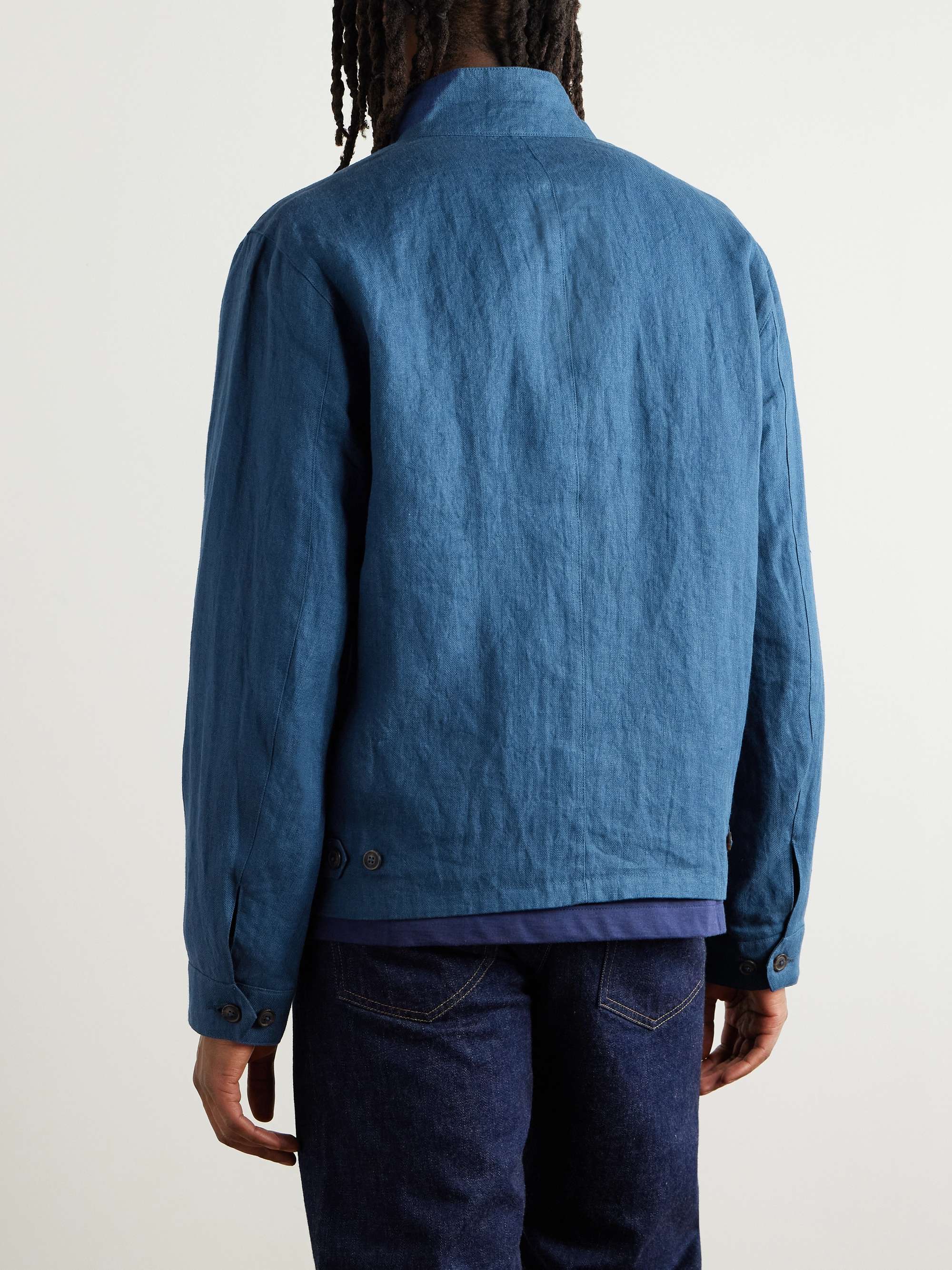 Reversible Herringbone Linen and Taffeta Jacket view