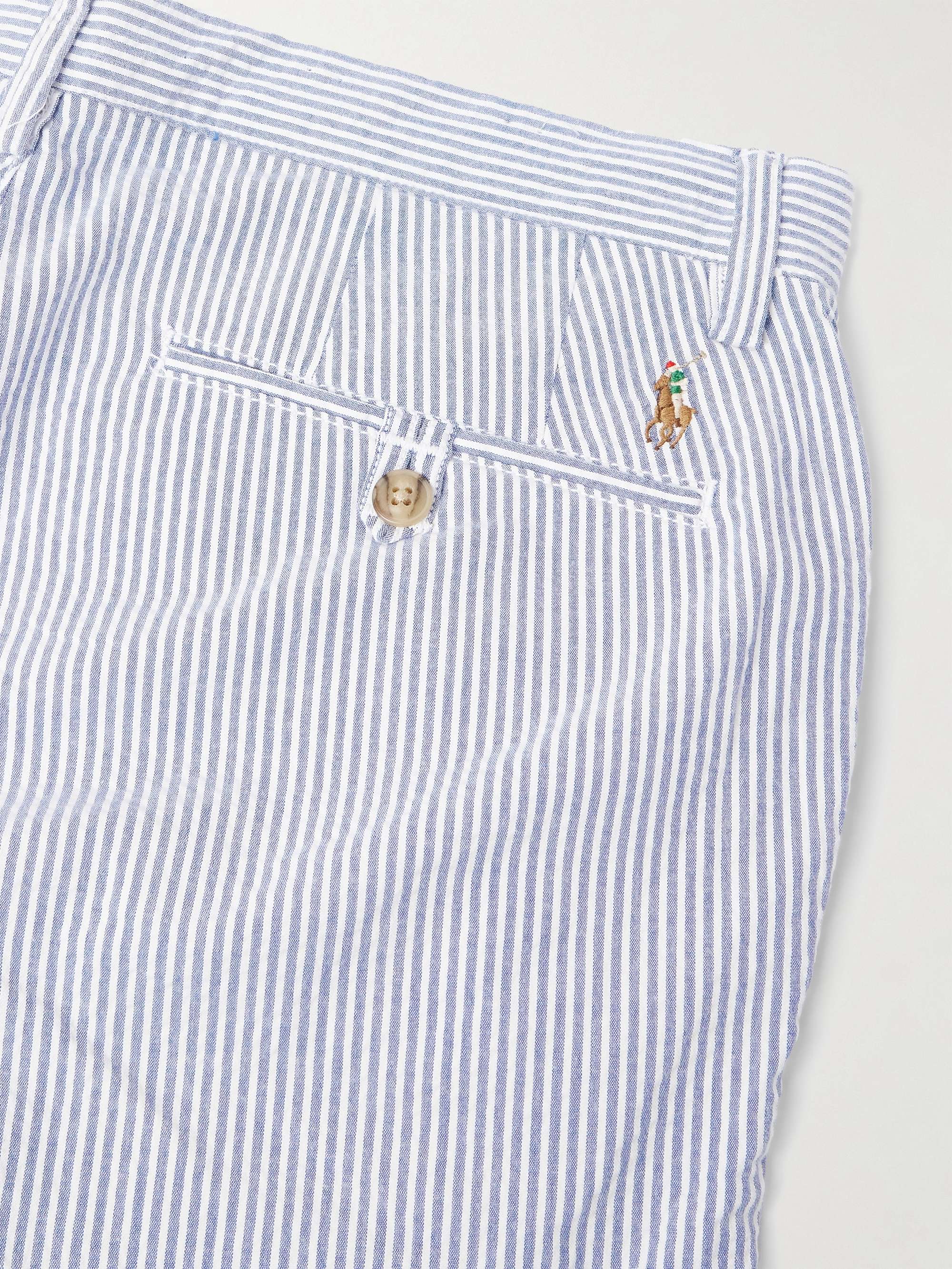 Straight-Leg Striped Cotton-Blend Seersucker Shorts view