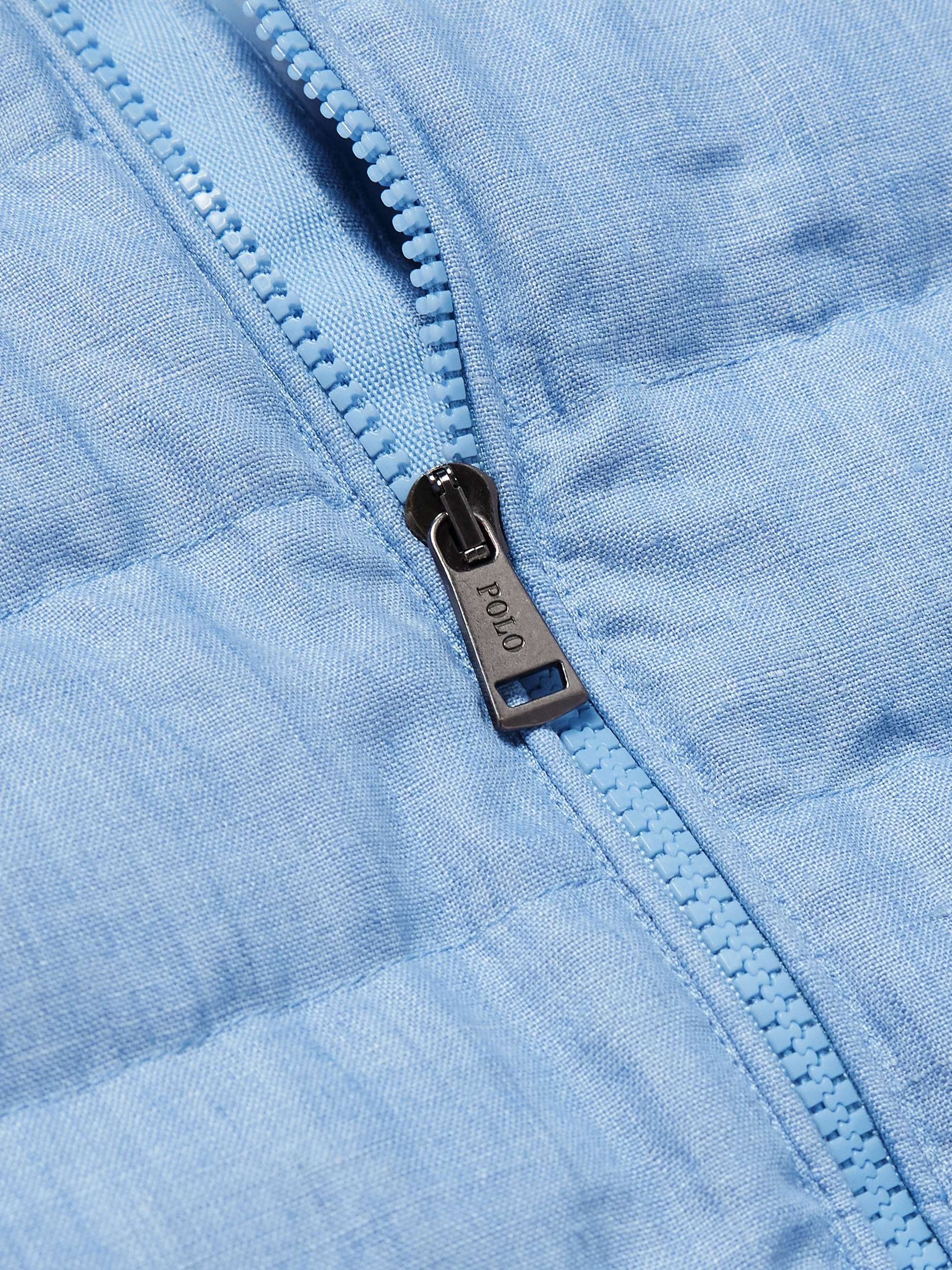 Terra Logo-Embroidered Padded Quilted Linen Gilet view