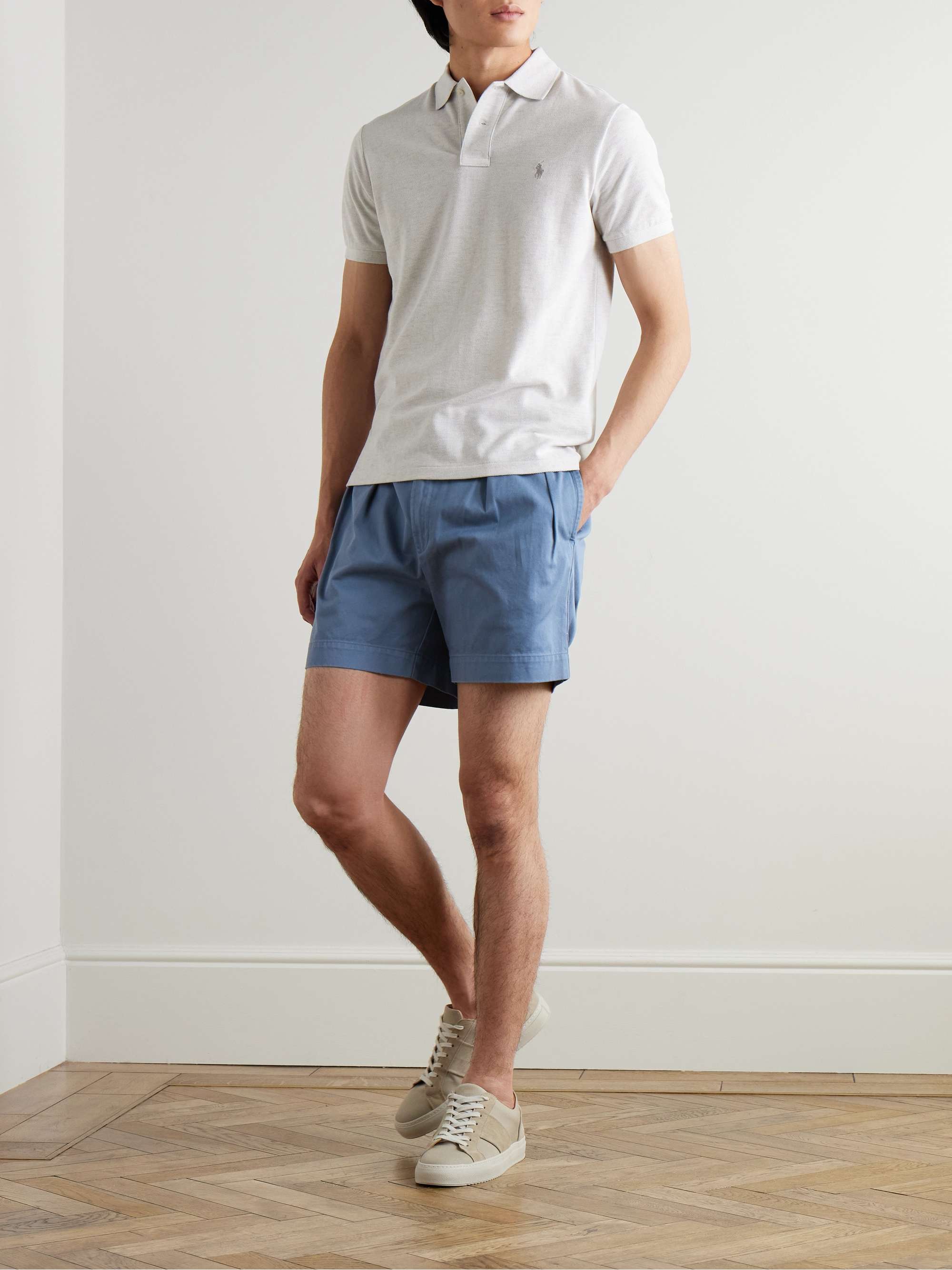 Cormac Straight-Leg Pleated Cotton-Twill Shorts view