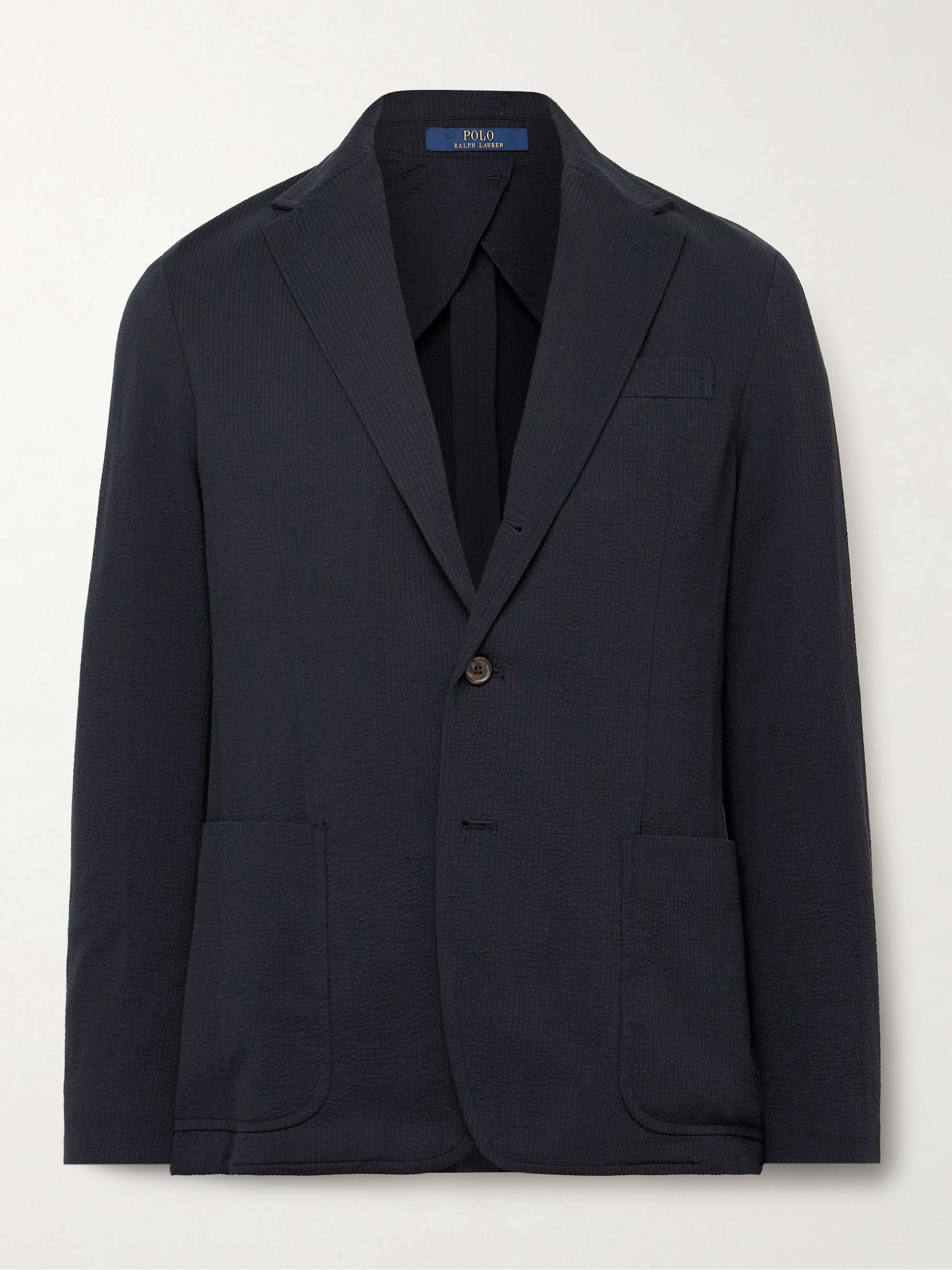 Cotton-Blend Seersucker Blazer view