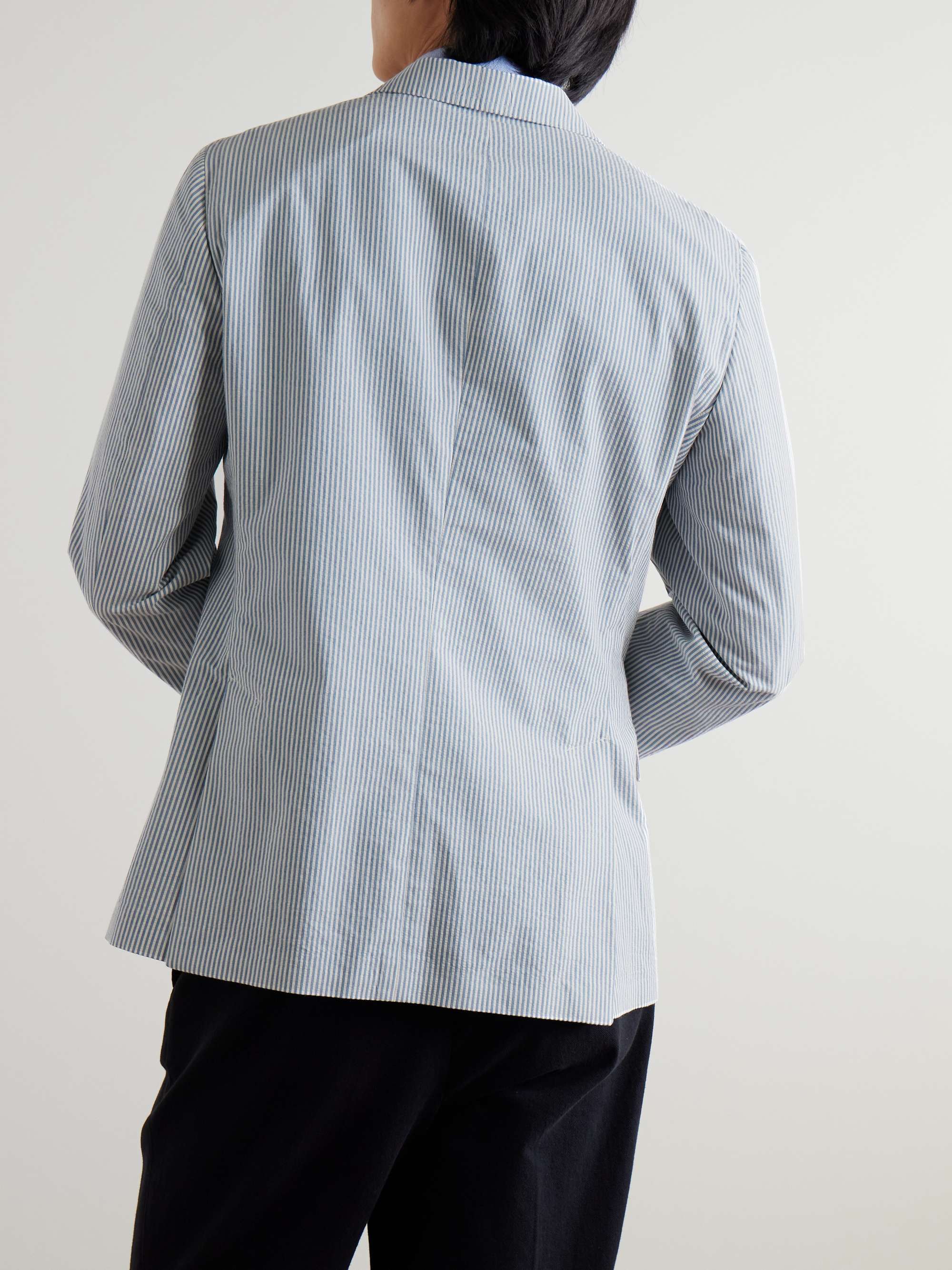 Striped Cotton-Seersucker Blazer view