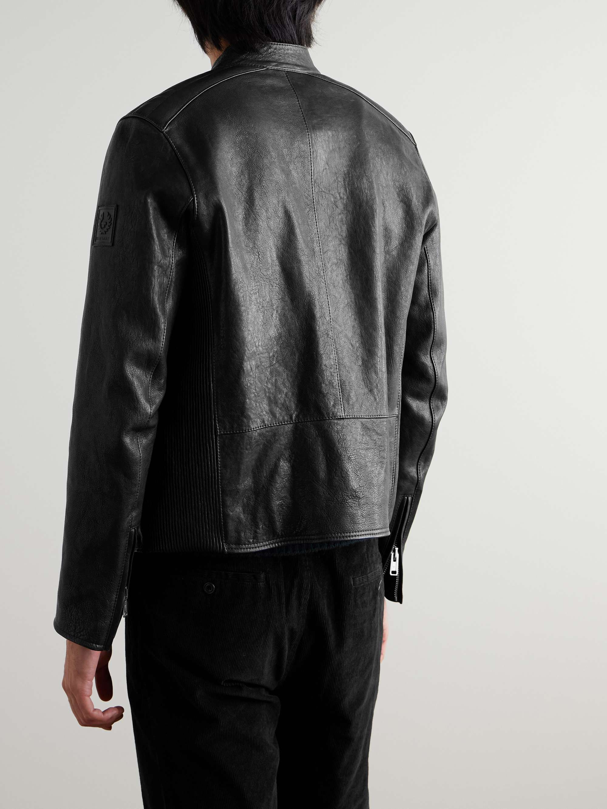Oulton Full-Grain Leather Biker Jacket view