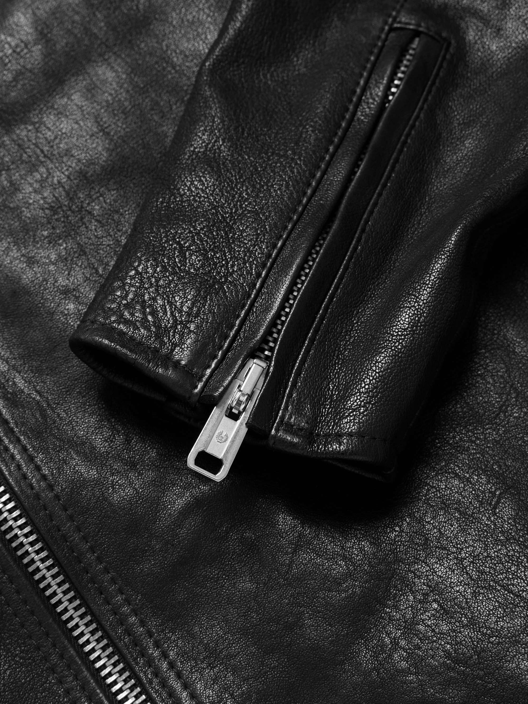 Oulton Full-Grain Leather Biker Jacket view
