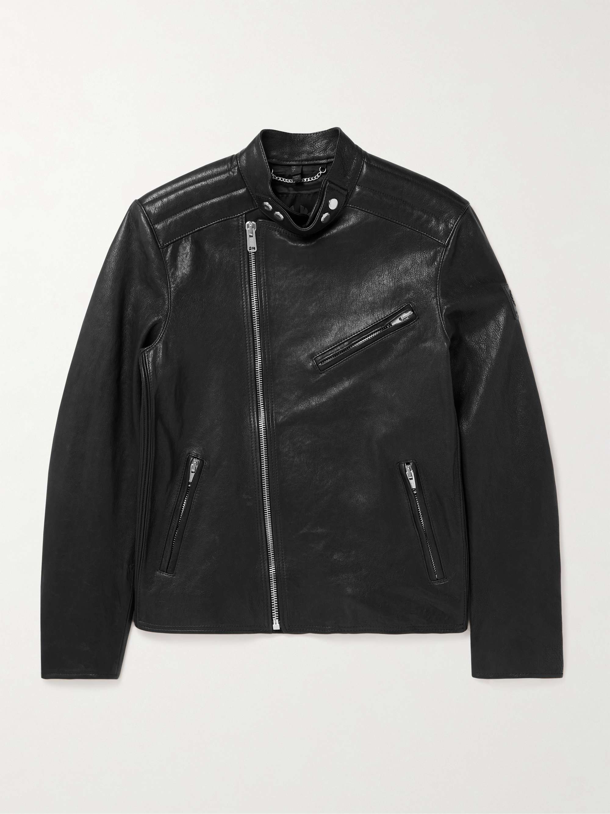 Oulton Full-Grain Leather Biker Jacket view