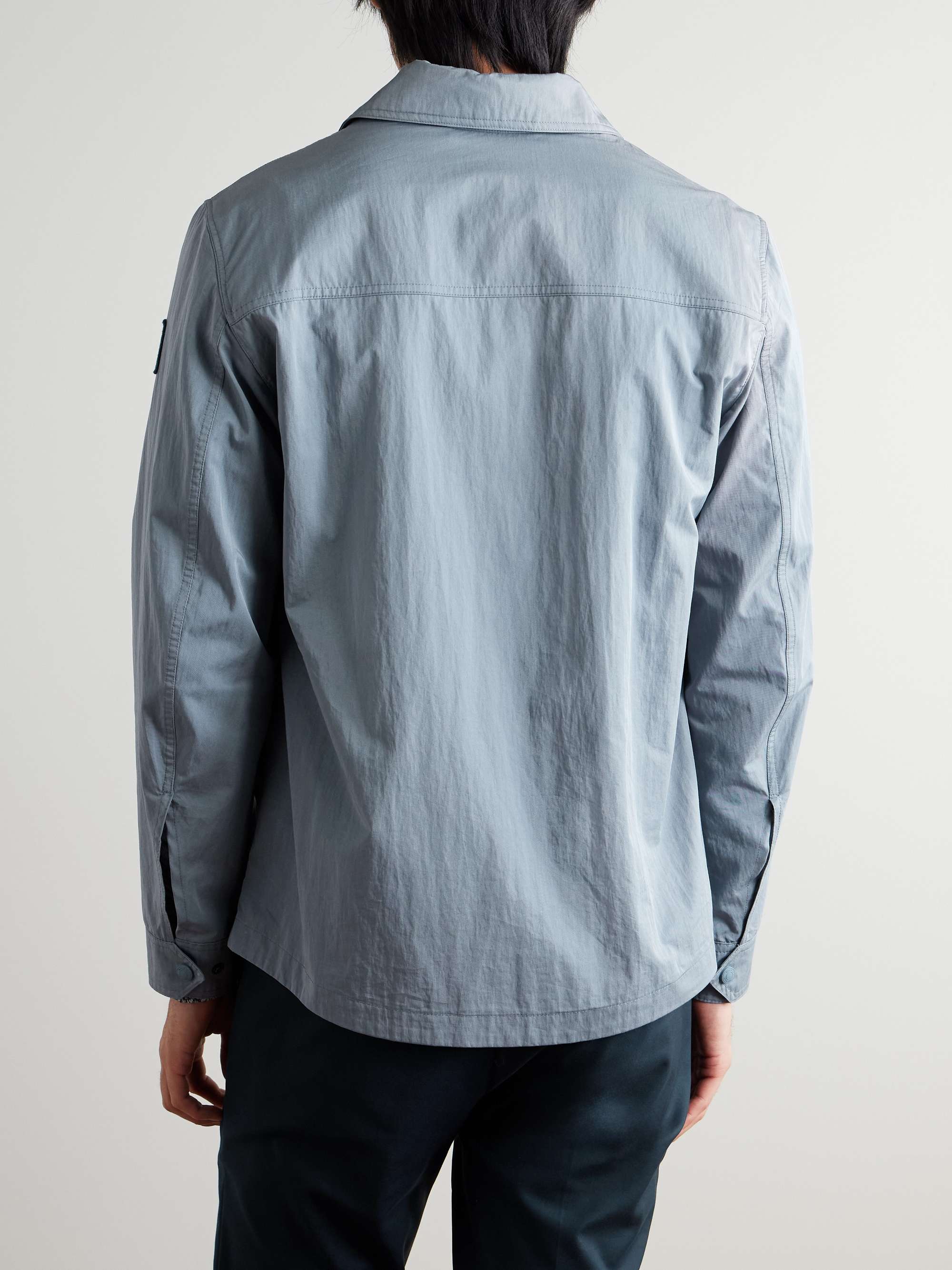 Drome Logo-Appliquéd Cotton-Blend Gabardine Overshirt view