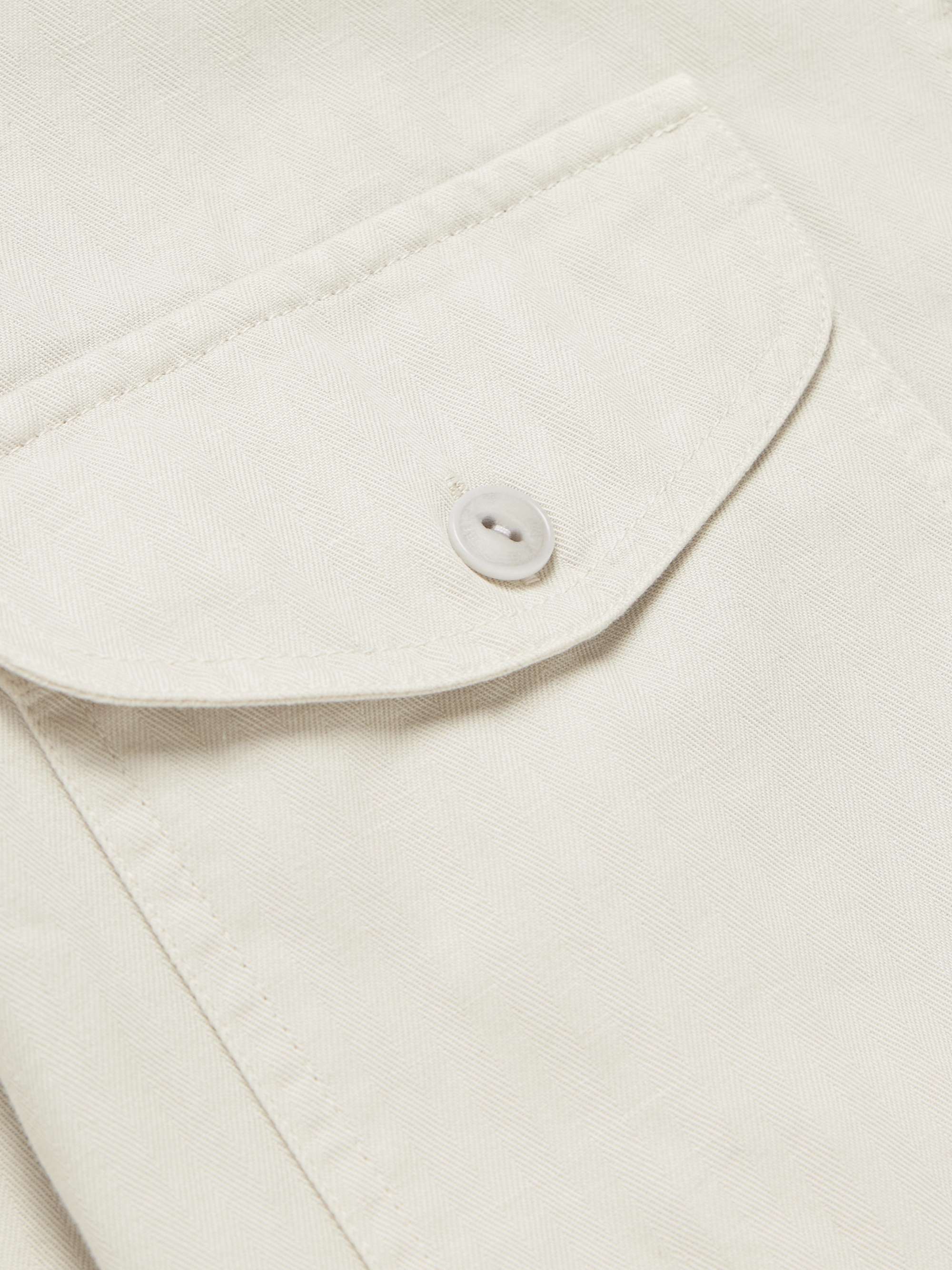 Garment-Dyed Herringbone Cotton and Linen-Blend Twill Overshirt view