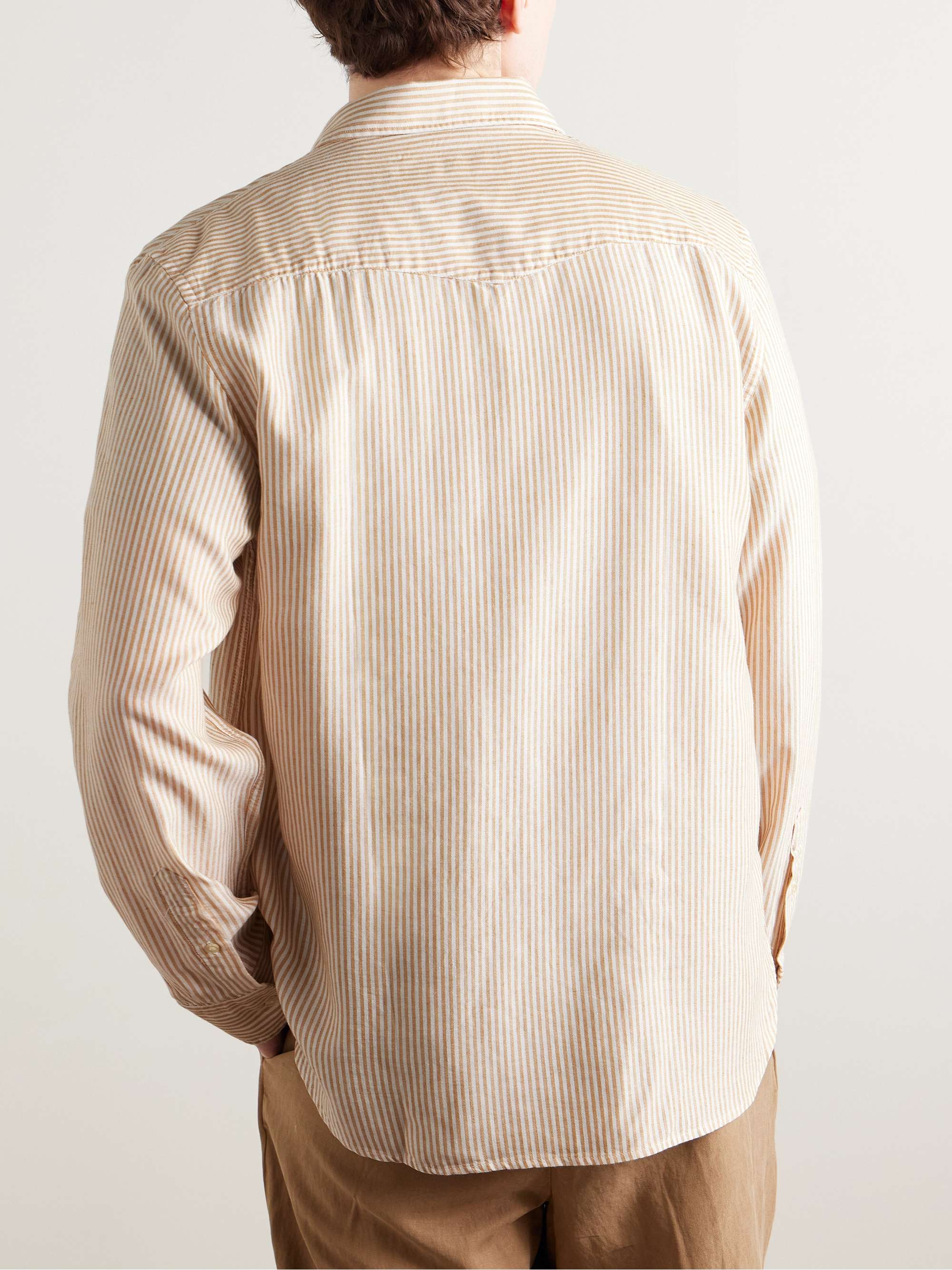 Benoit Striped Lyocell Oxford Shirt view