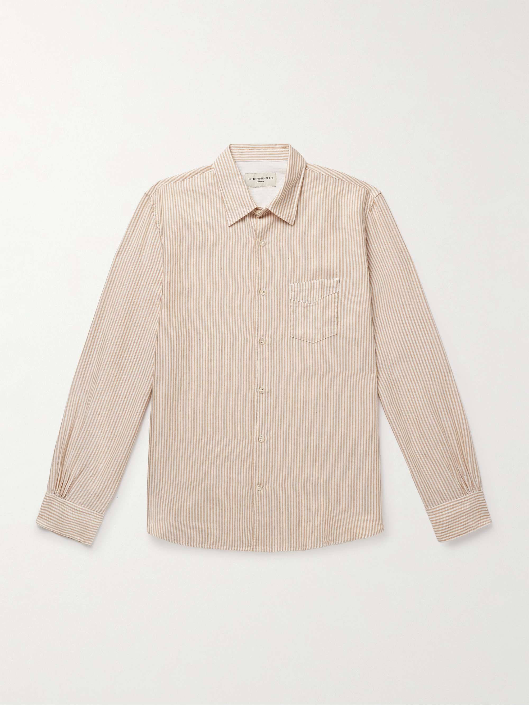 Benoit Striped Lyocell Oxford Shirt view