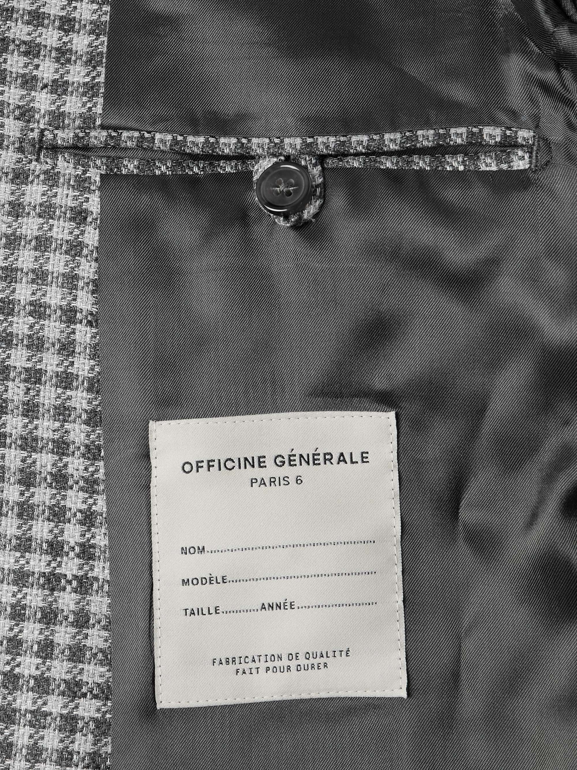 375 Gingham Linen and Wool-Blend Blazer view