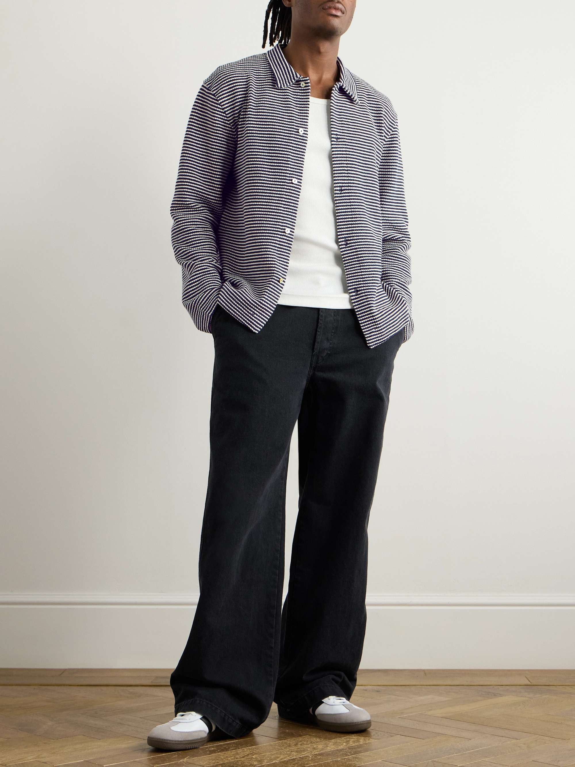Bryan Striped Cotton-Blend Cardigan view