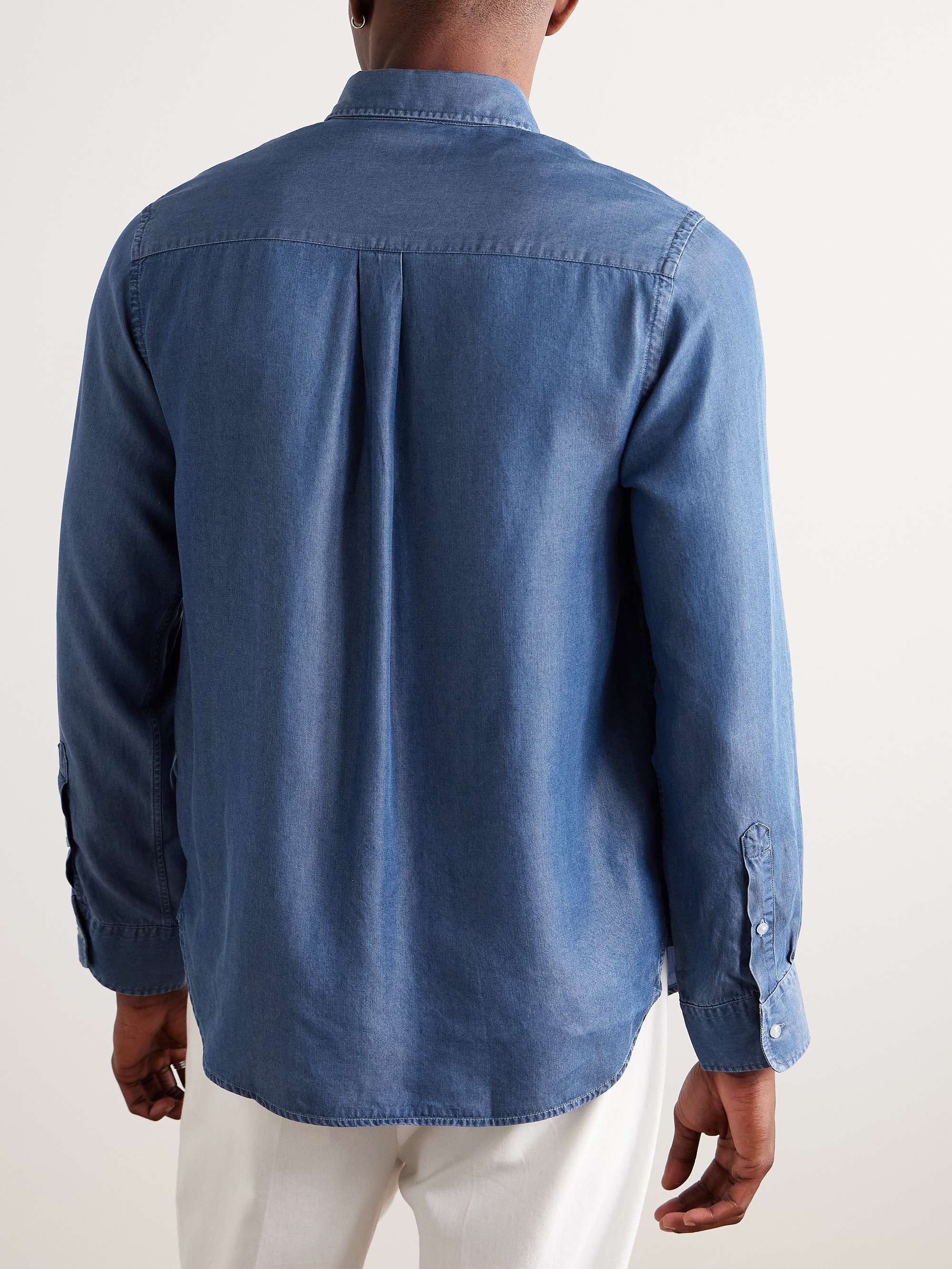 Bart Button-Down Collar Washed Lyocell-Chambray Shirt view