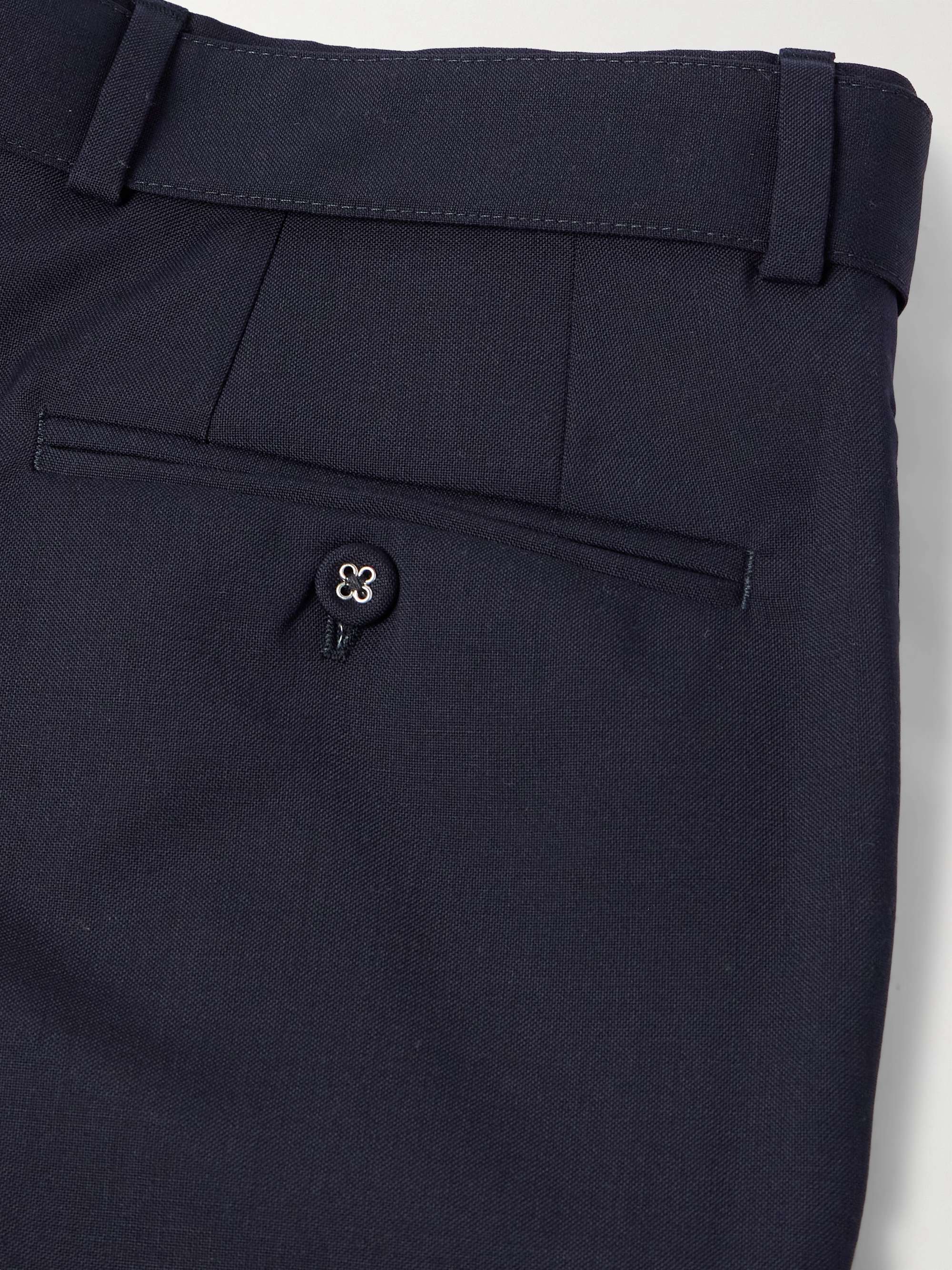Hugo Straight-Leg Belted Virgin Wool Suit Trousers view