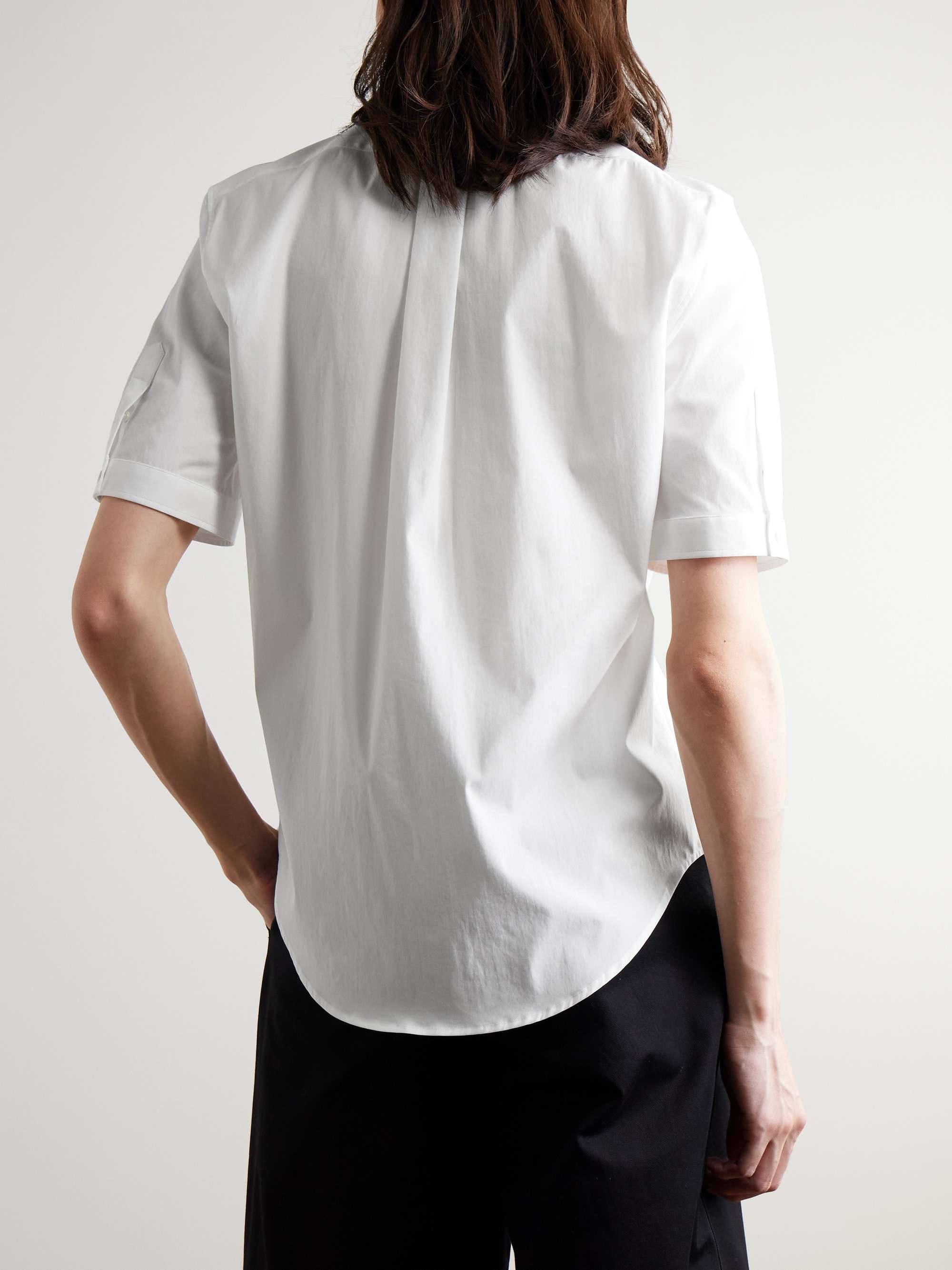 Brad Pitt Button-Down Collar Cotton-Blend Poplin Shirt view