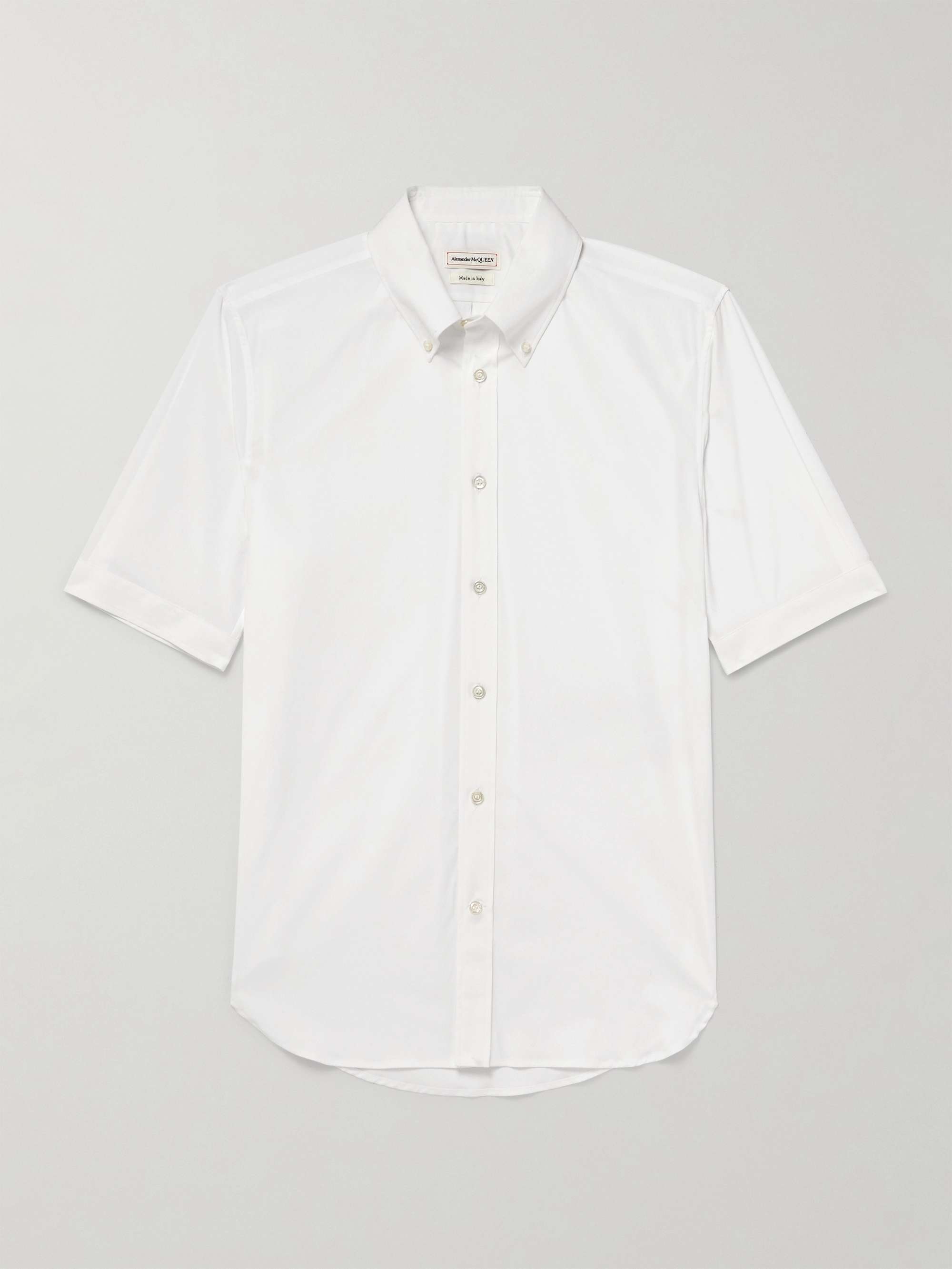 Brad Pitt Button-Down Collar Cotton-Blend Poplin Shirt view