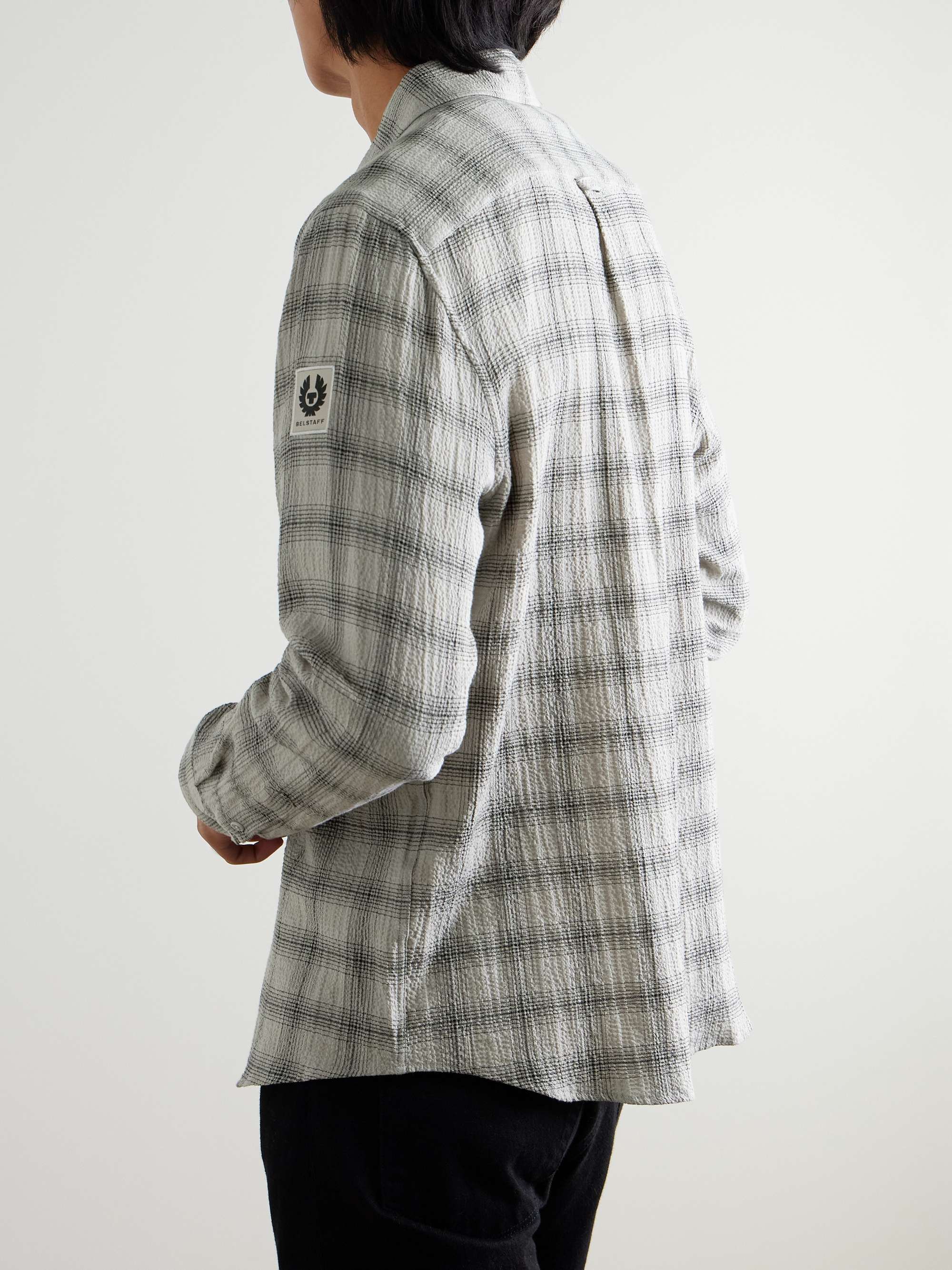Scale Checked Crinkled-Cotton Shirt view