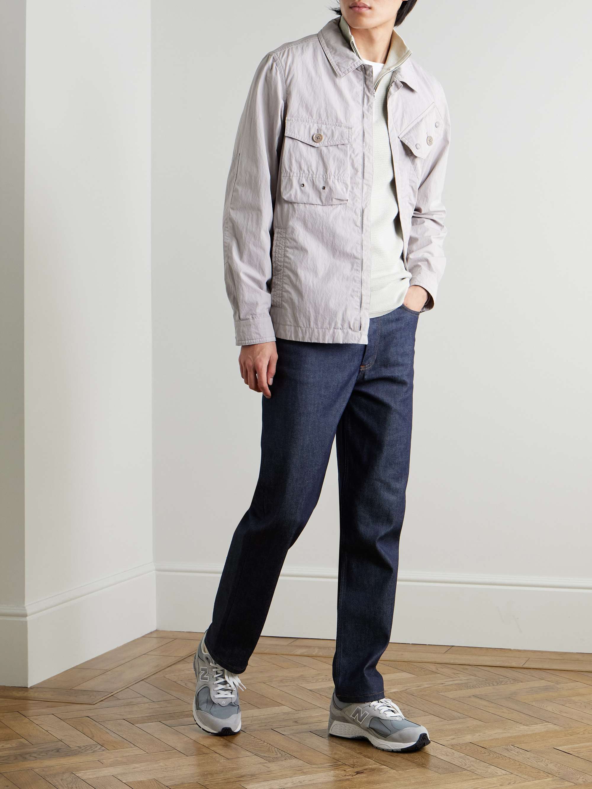 Guide Logo-Appliquéd Cotton Half-Zip Sweater view