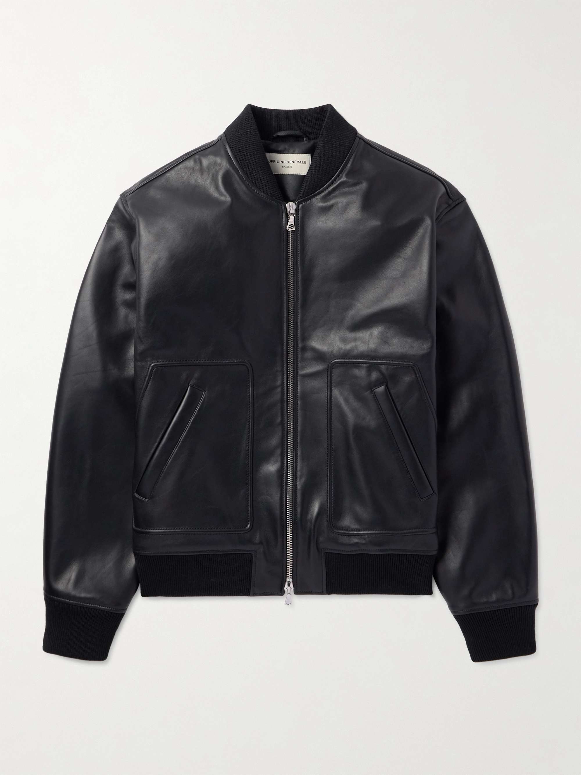 Cesar Leather Bomber Jacket view