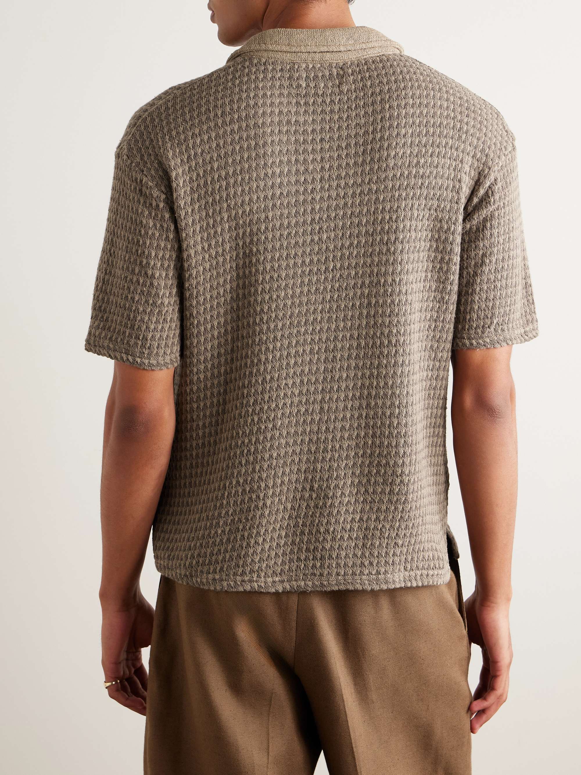 Pele Jacquard-Knit Cotton Polo Shirt view