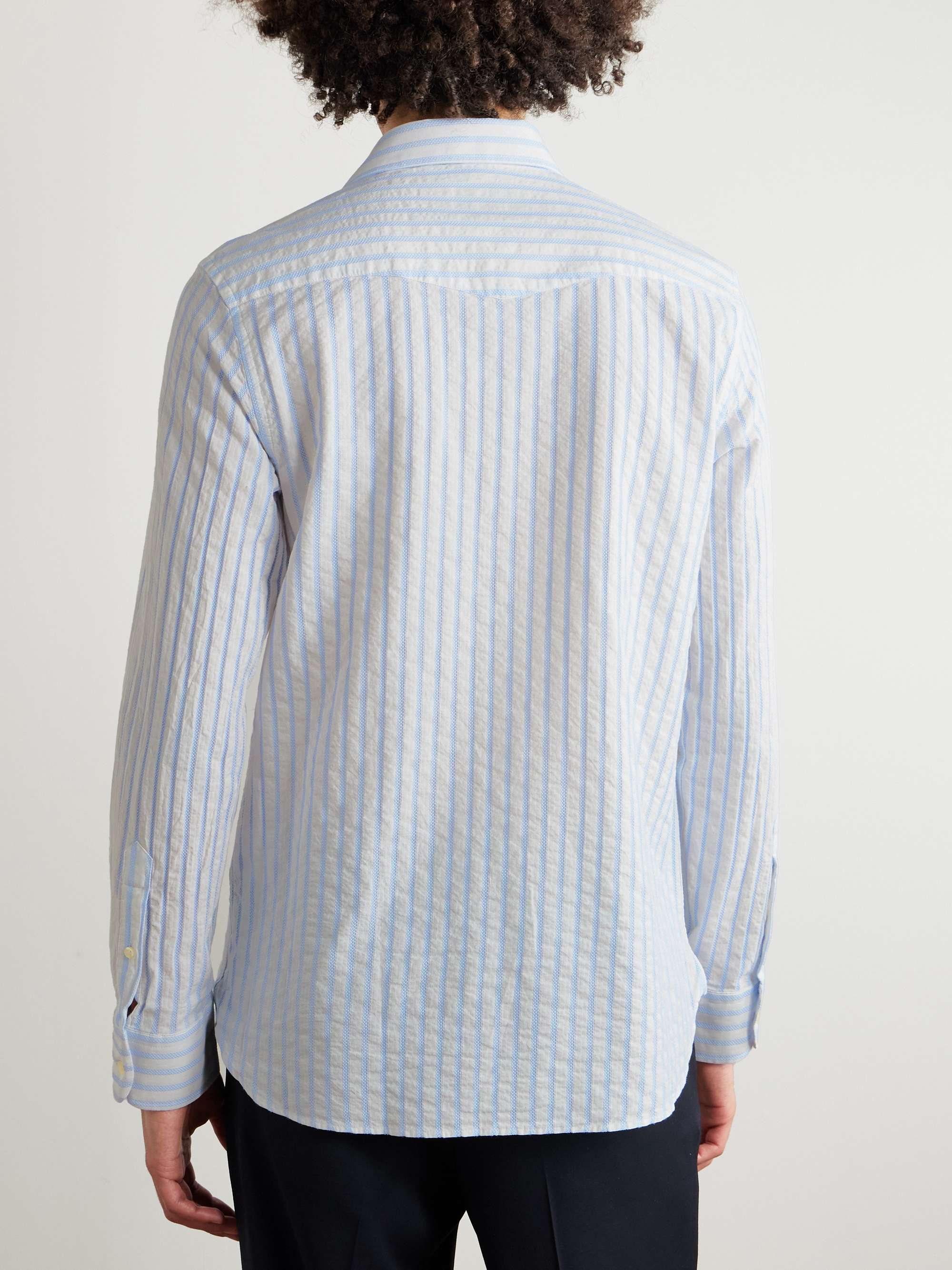 Giacomo Striped Cotton-Voile Shirt view