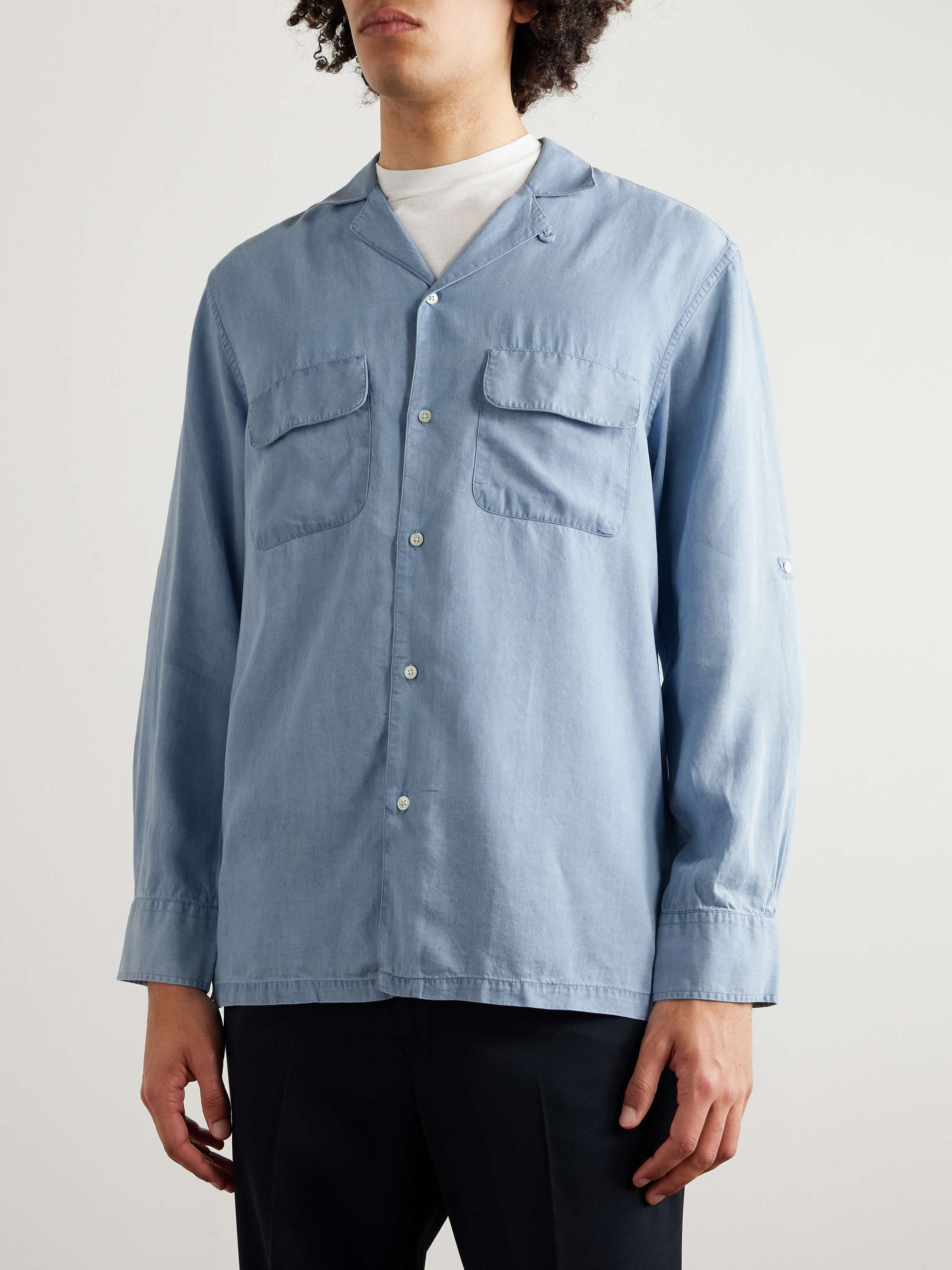 Leto Convertible-Collar Lyocell Shirt view