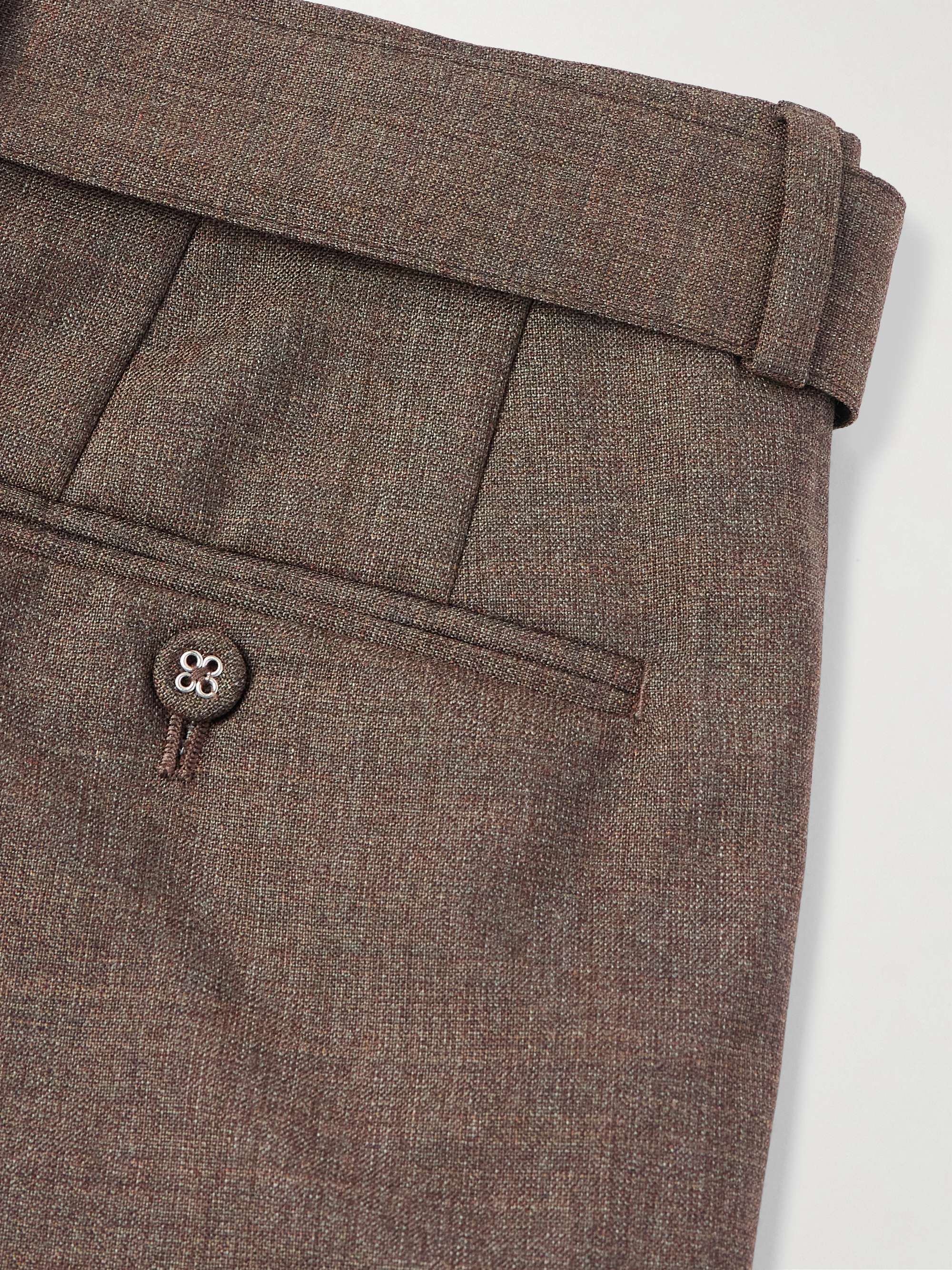 Hugo Tapered Belted Pleated Virgin Wool Suit Trousers view
