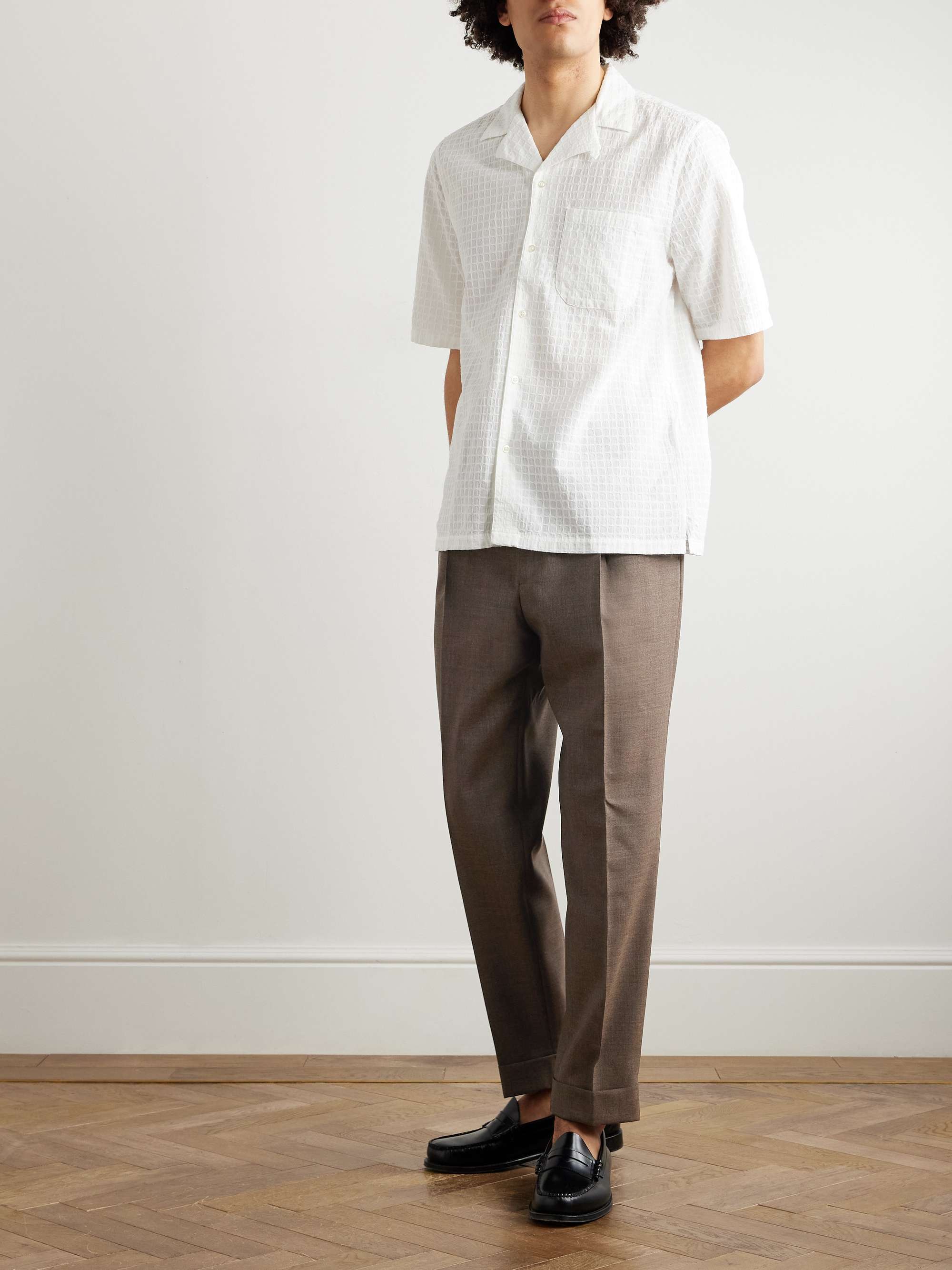 Hugo Tapered Belted Pleated Virgin Wool Suit Trousers view