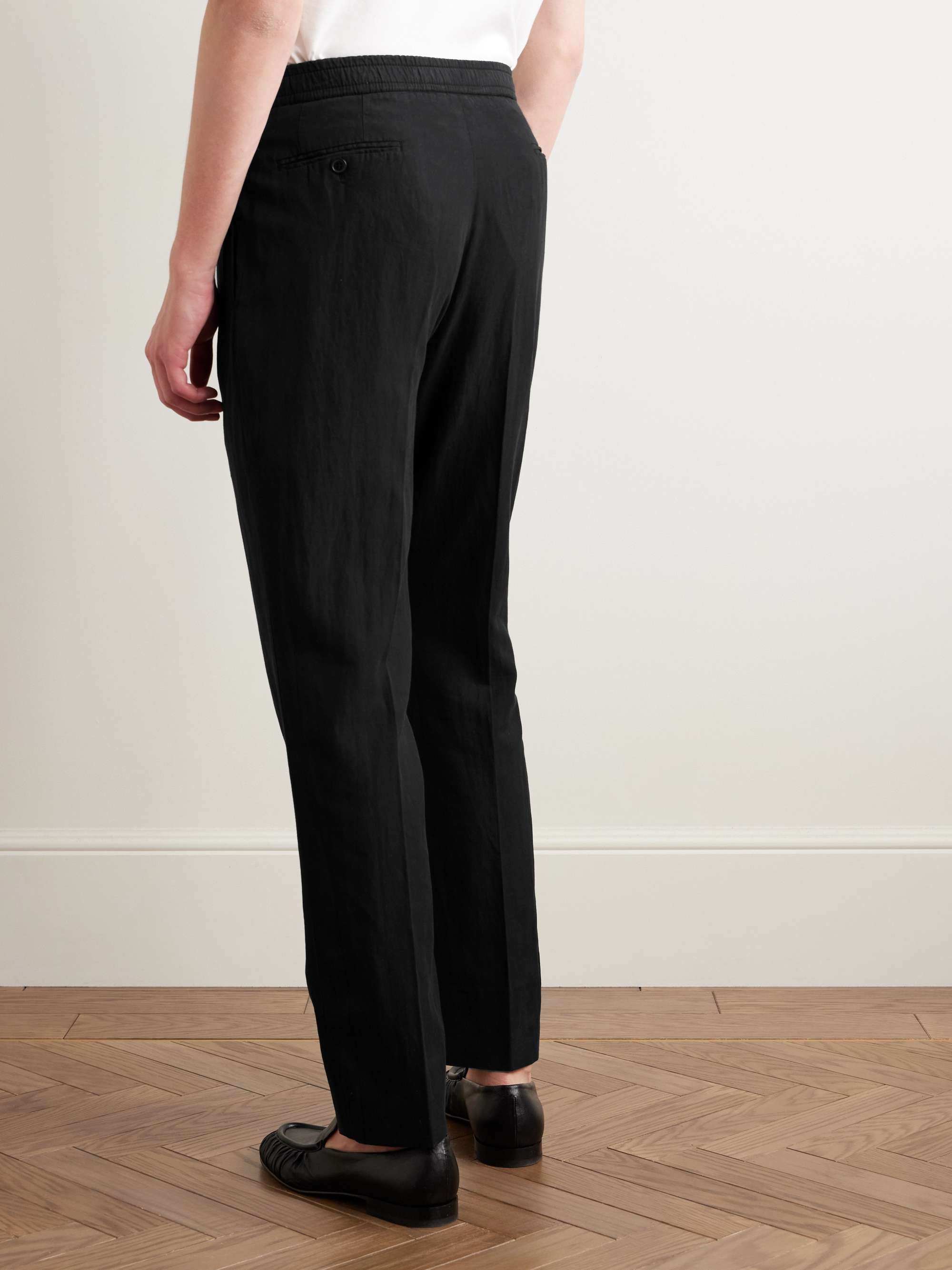 Drew Tapered Pleated Garment-Dyed Lyocell-Blend Trousers view