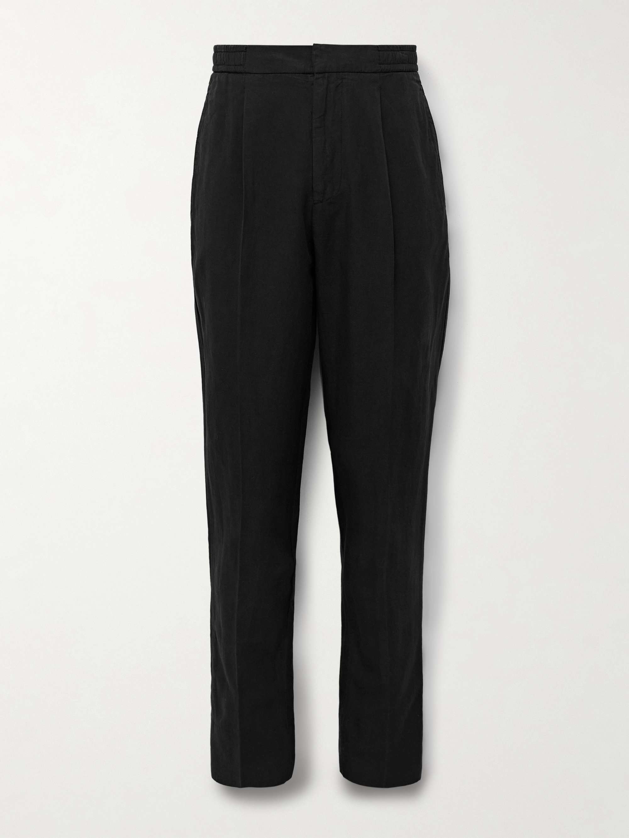 Drew Tapered Pleated Garment-Dyed Lyocell-Blend Trousers view