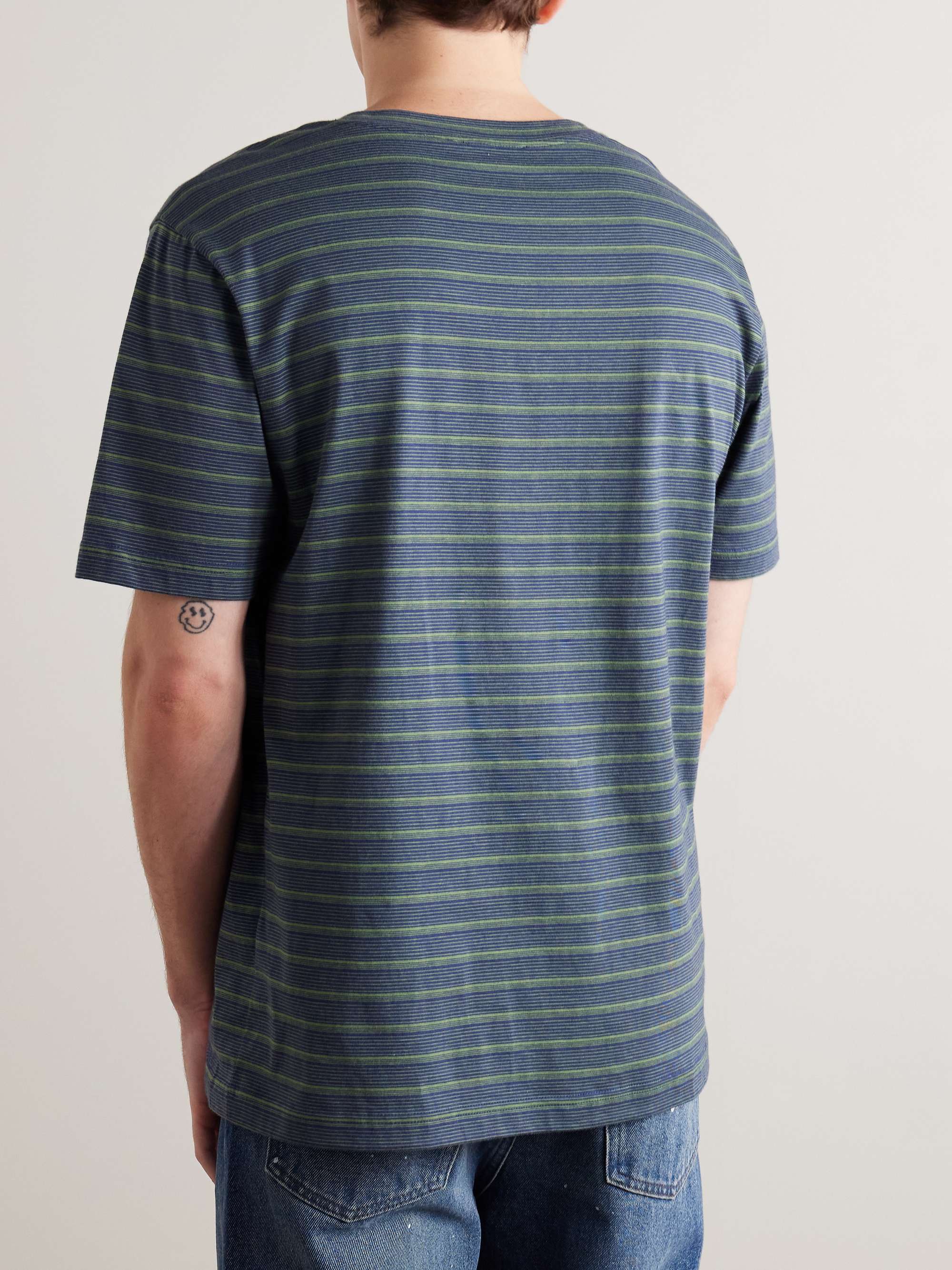 Aymeric Striped Logo-Embroidered Cotton-Jersey T-Shirt view