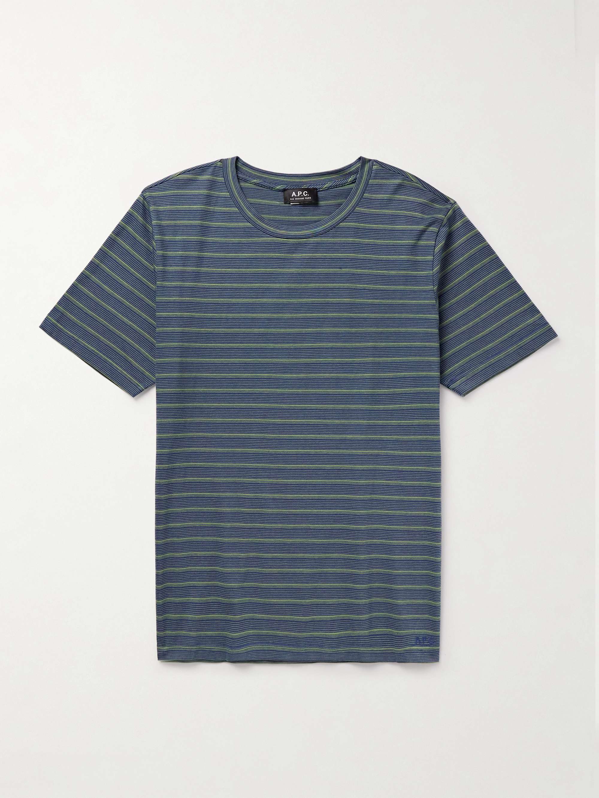 Aymeric Striped Logo-Embroidered Cotton-Jersey T-Shirt view