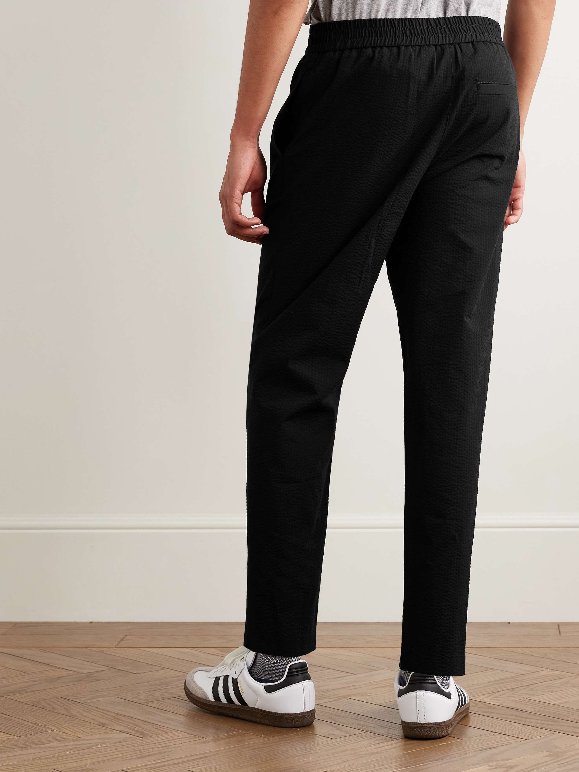 Joaquin Straight-Leg Cotton-Seersucker Trousers view