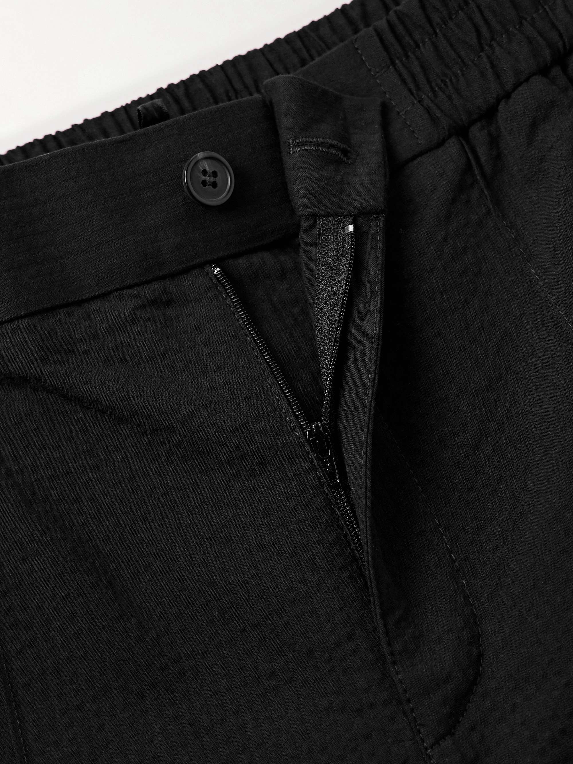 Joaquin Straight-Leg Cotton-Seersucker Trousers view