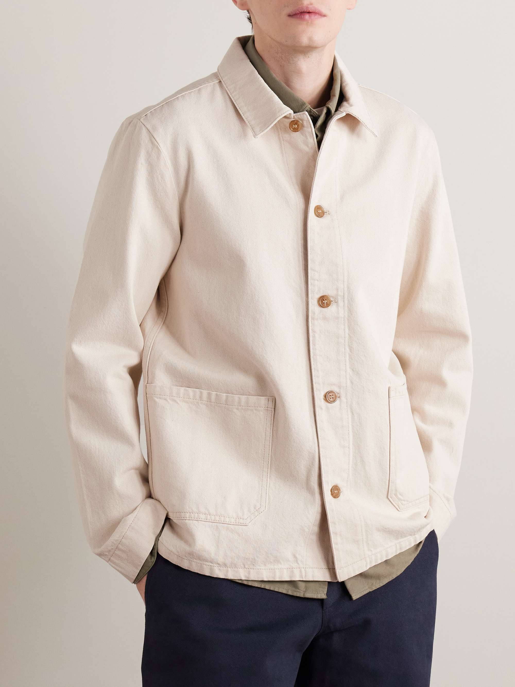 Kerlouan Logo-Embroidered Recycled Cotton-Twill Overshirt view