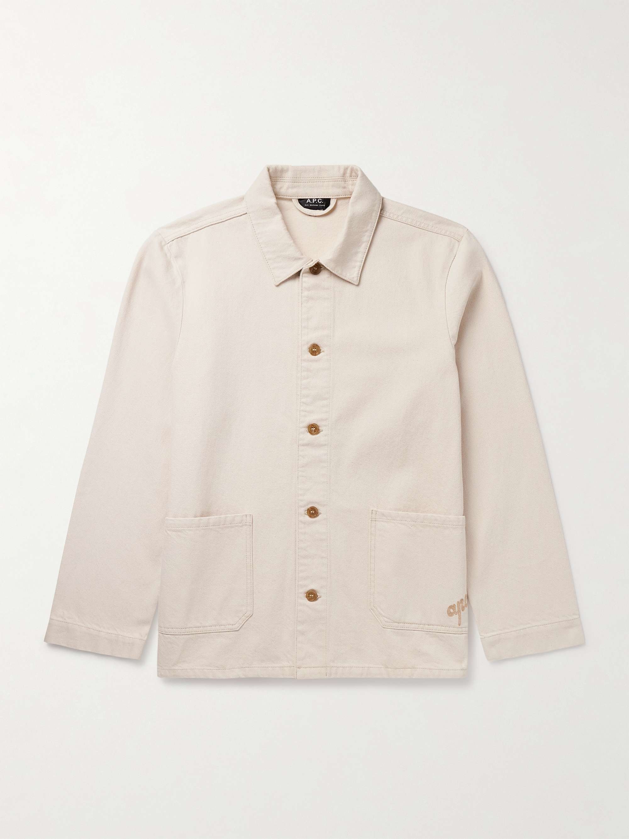 Kerlouan Logo-Embroidered Recycled Cotton-Twill Overshirt view