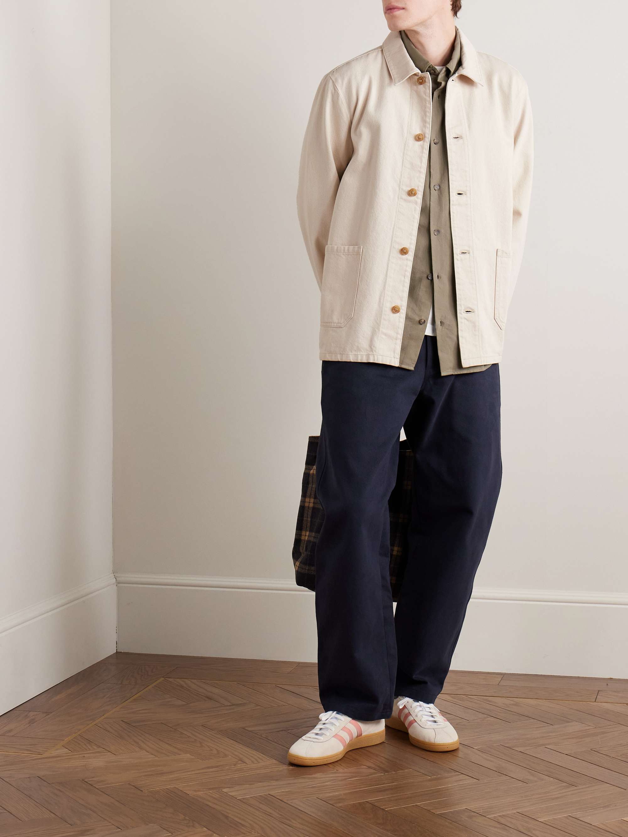 Kerlouan Logo-Embroidered Recycled Cotton-Twill Overshirt view