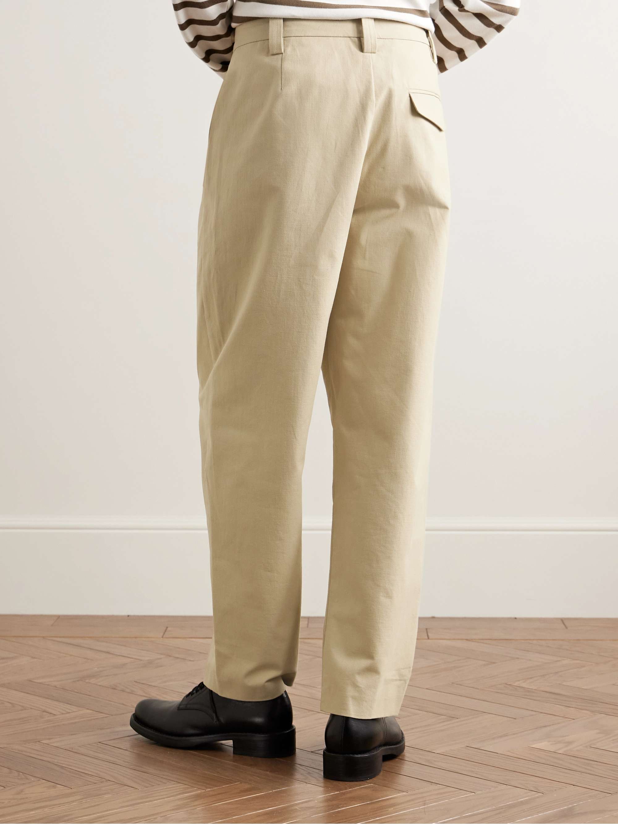 Renato Tapered Pleated Cotton Trousers view