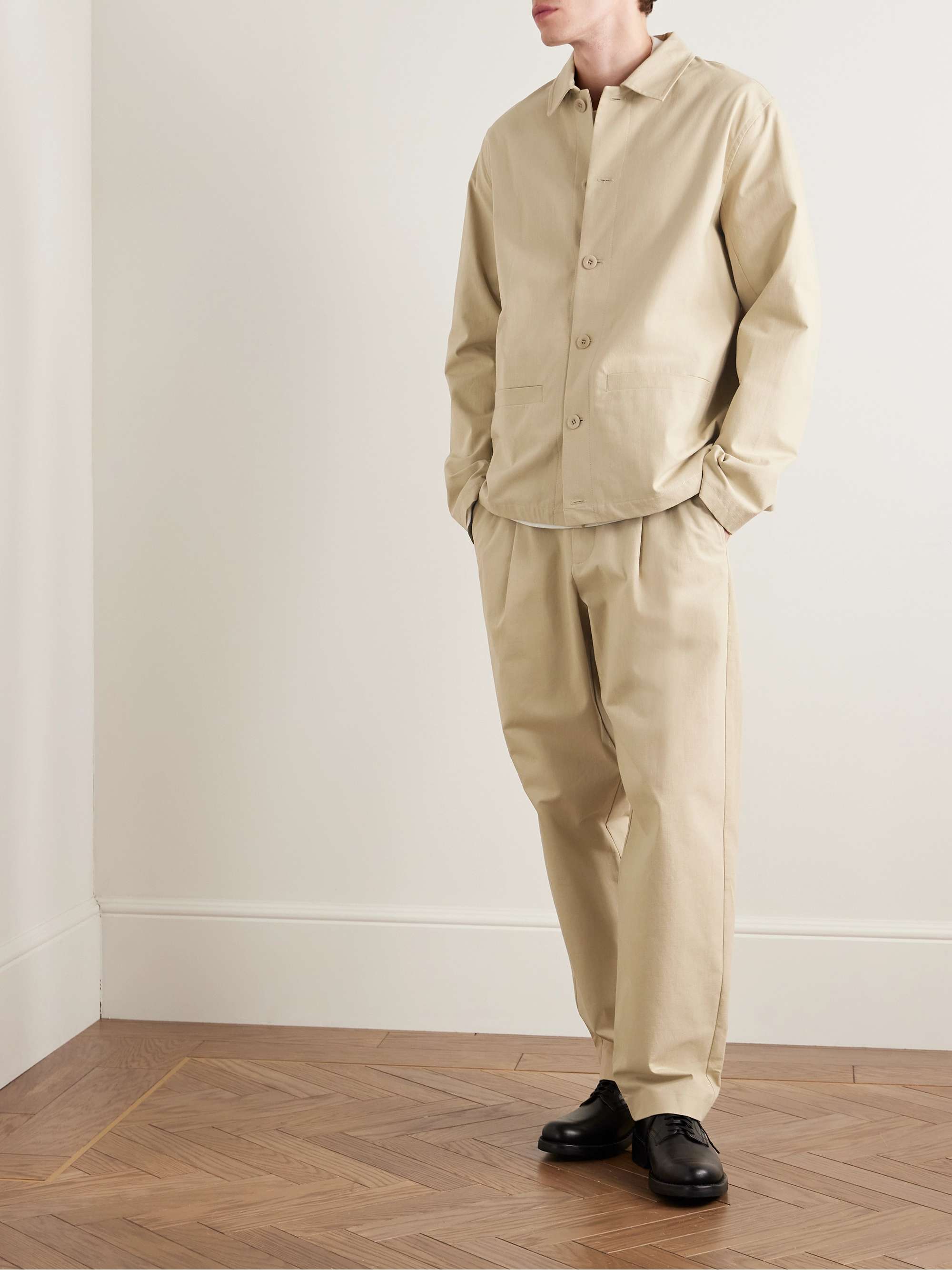 Renato Tapered Pleated Cotton Trousers view