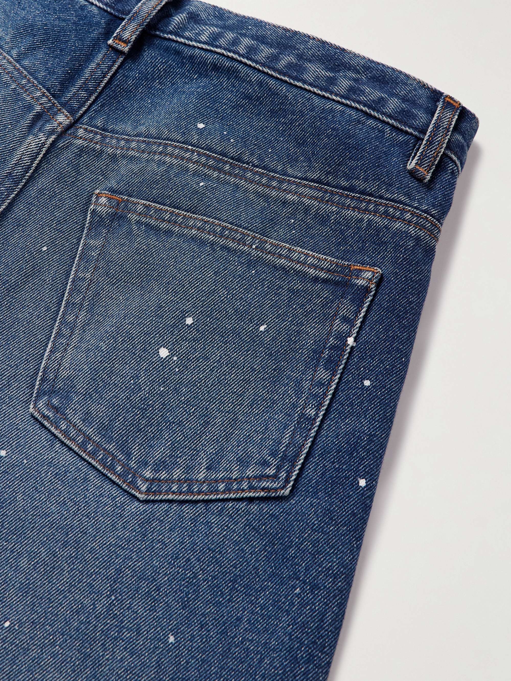 Straight-Leg Paint-Splattered Jeans view