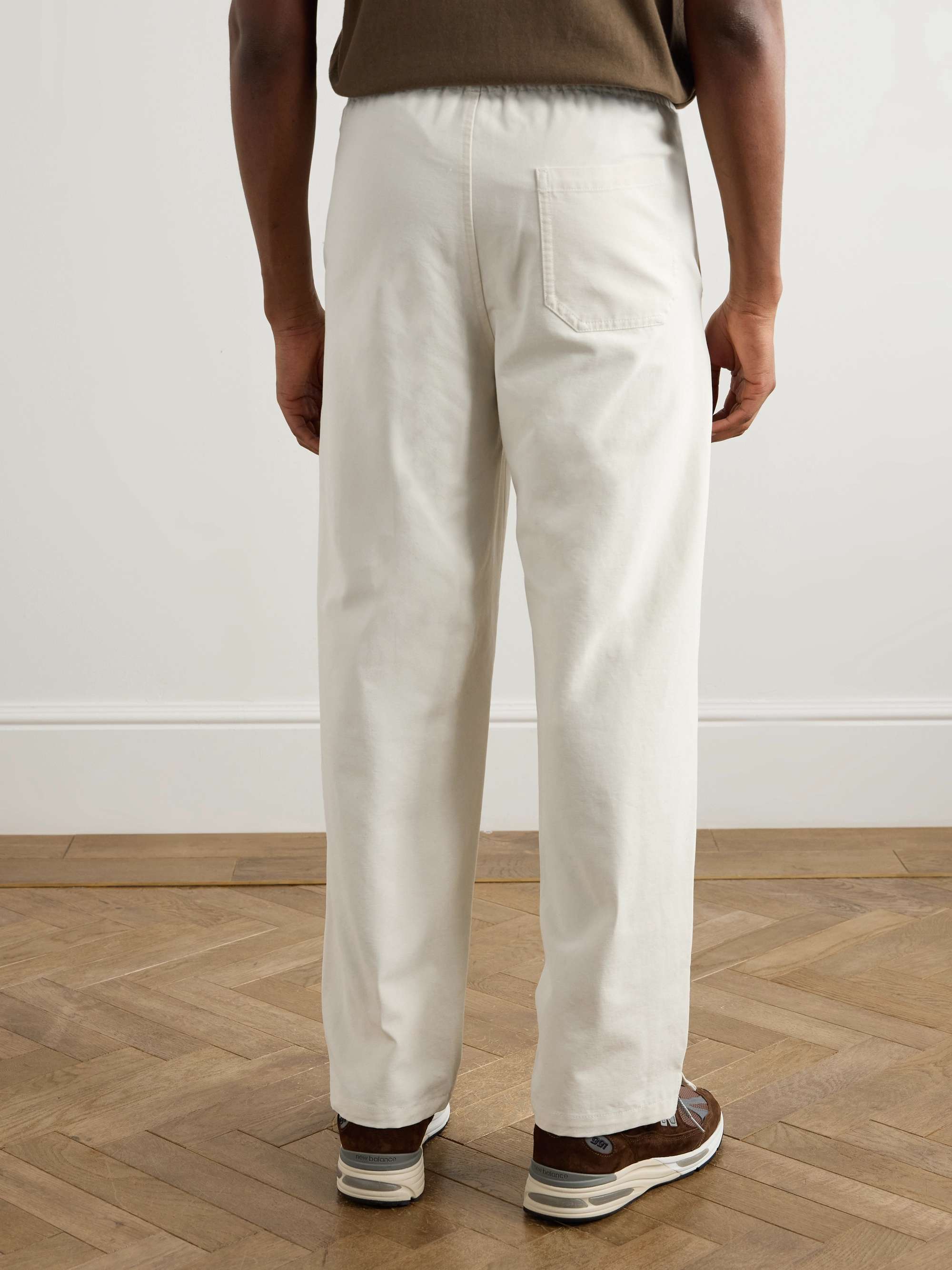 Vincent Straight-Leg Cotton-Canvas Drawstring Trousers view