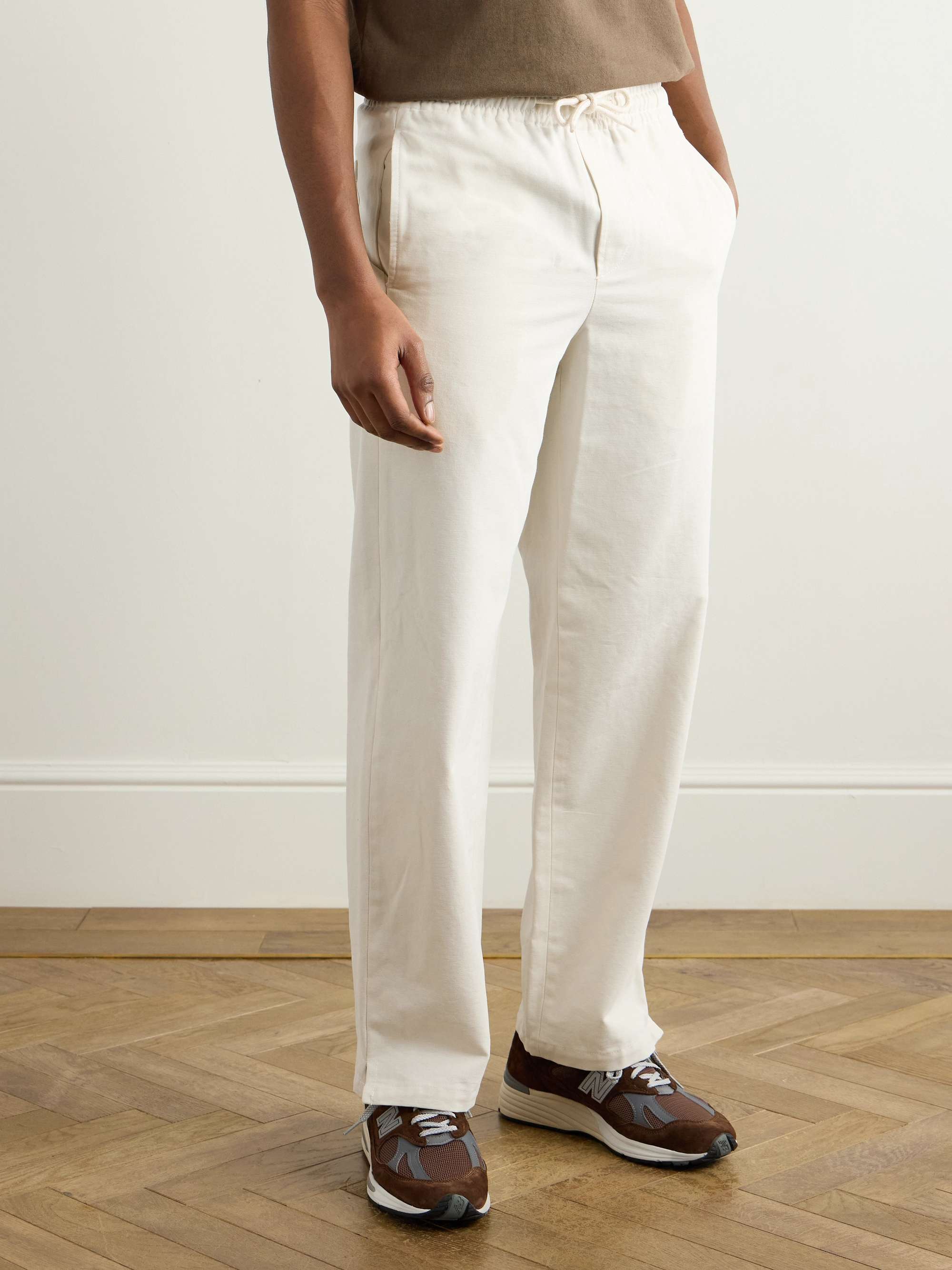 Vincent Straight-Leg Cotton-Canvas Drawstring Trousers view