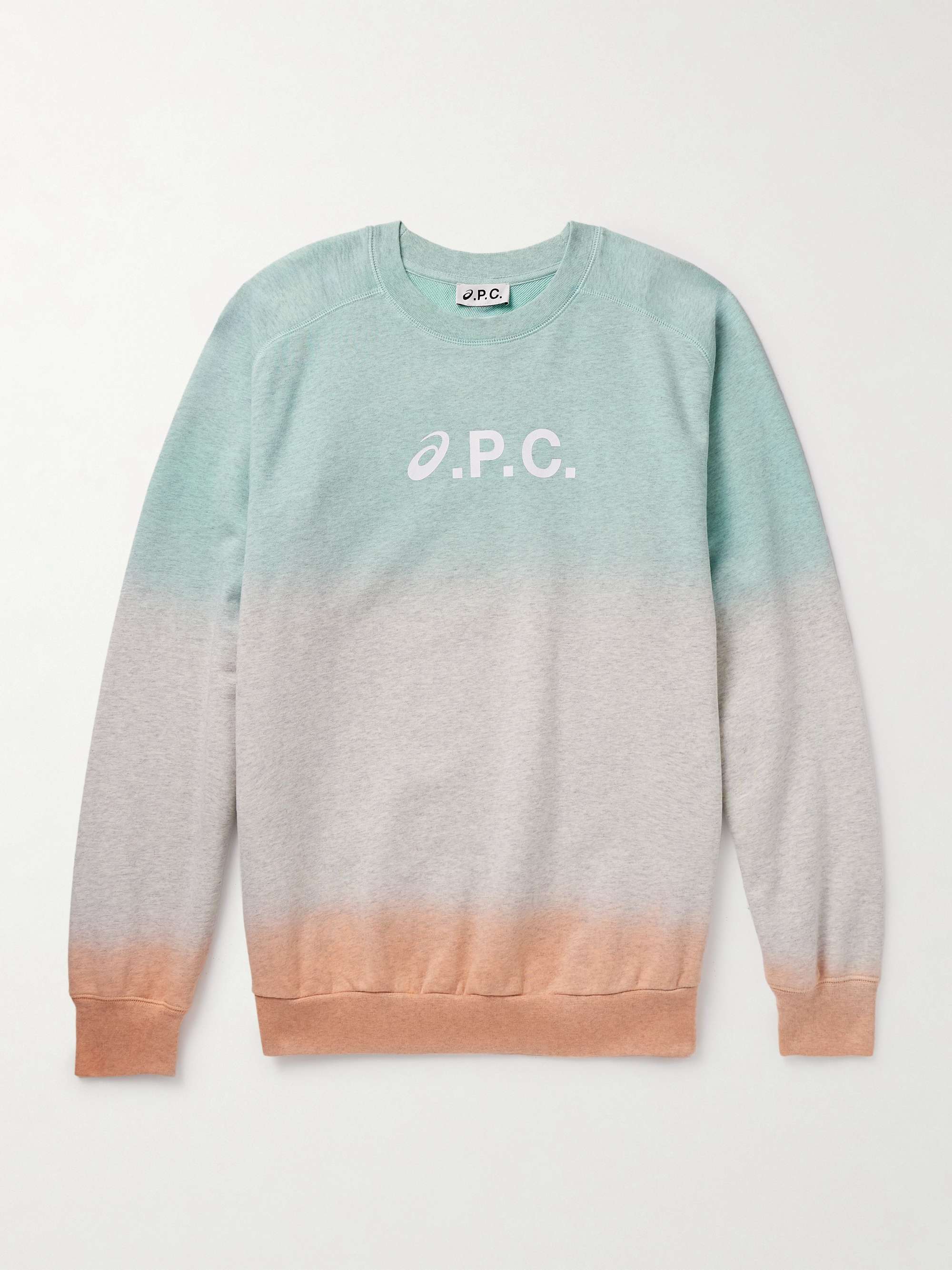 + ASICS Logo-Print Dip-Dyed Organic Cotton-Jersey Sweatshirt view