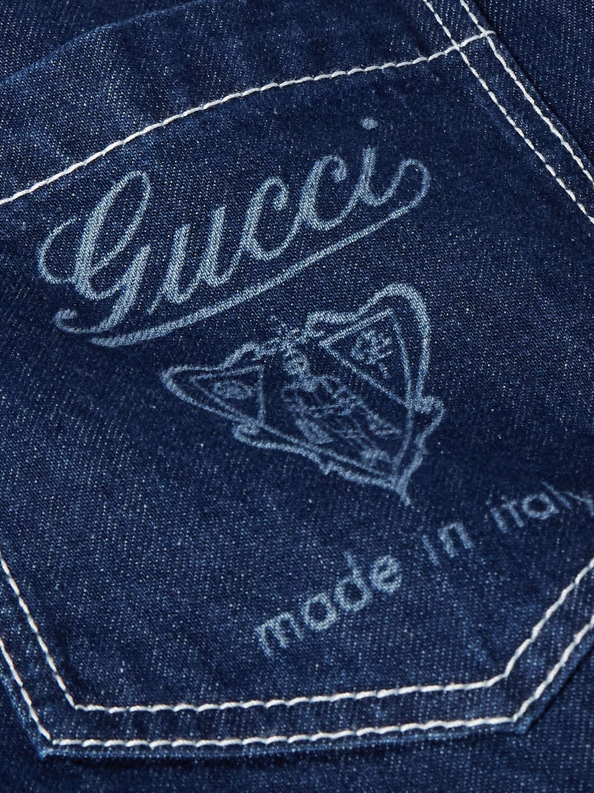 Oversized Logo-Print Denim Shirt view