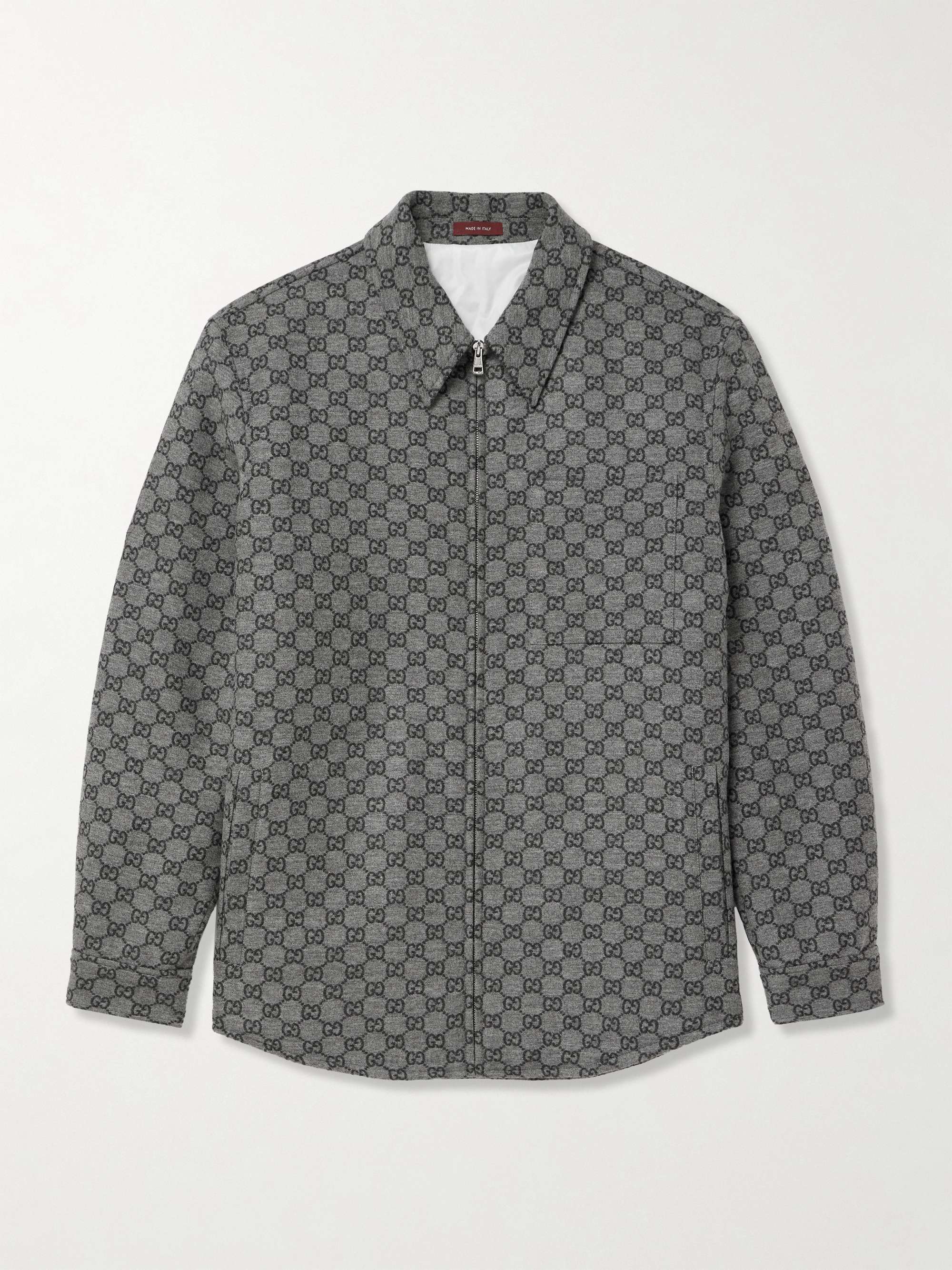 GG Monogrammed Wool-Jacquard Overshirt view
